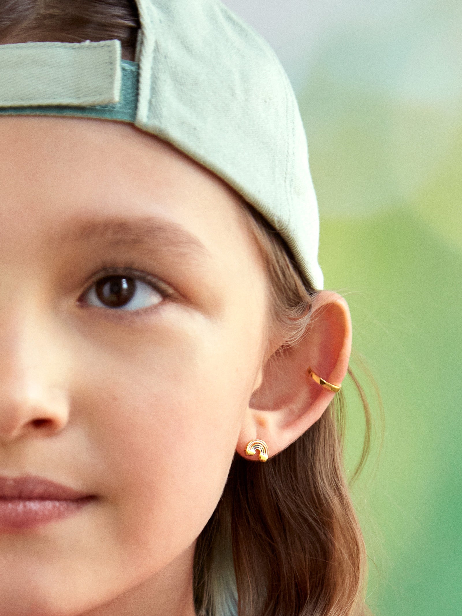 Premium Over the Rainbow 18K Gold Stud Earrings for Kids - Ultimate Gift