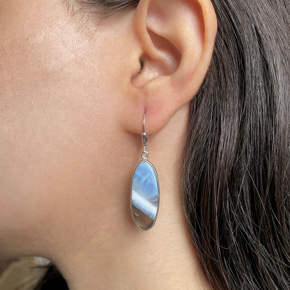 Premium Blue Opal Earrings - Elegant Statement Jewelry