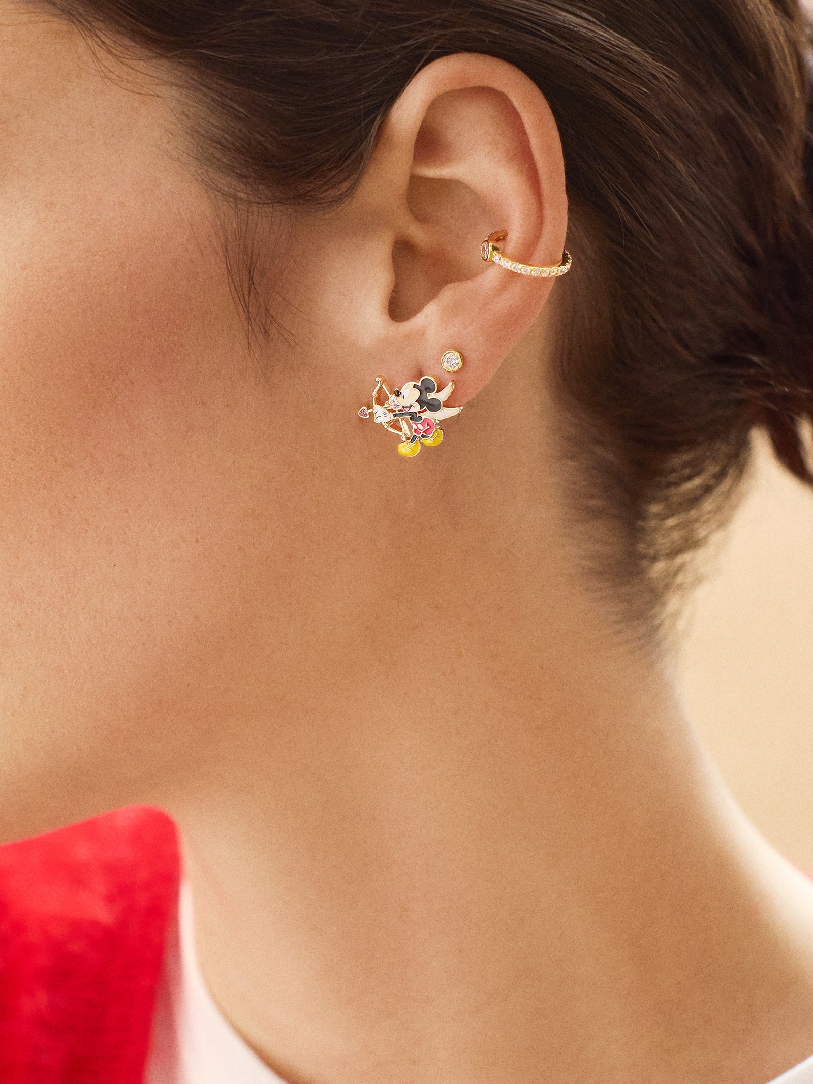 Premium Disney Cupid Mickey Mouse Earrings - Ultimate Valentine's Day Accessory