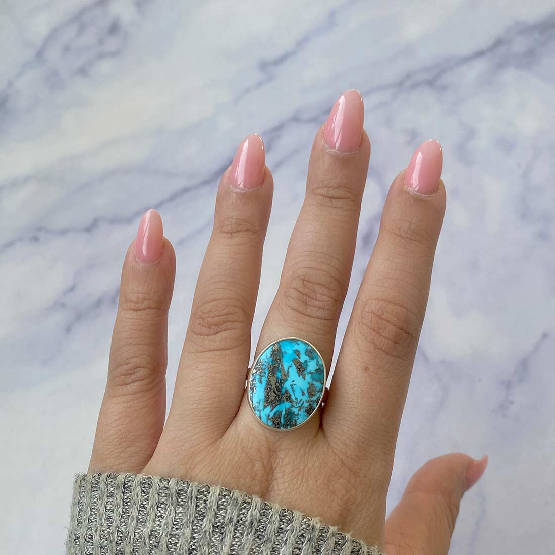 Premium Turquoise Adjustable Ring - Ultimate Elegance (TRQ-R-199)