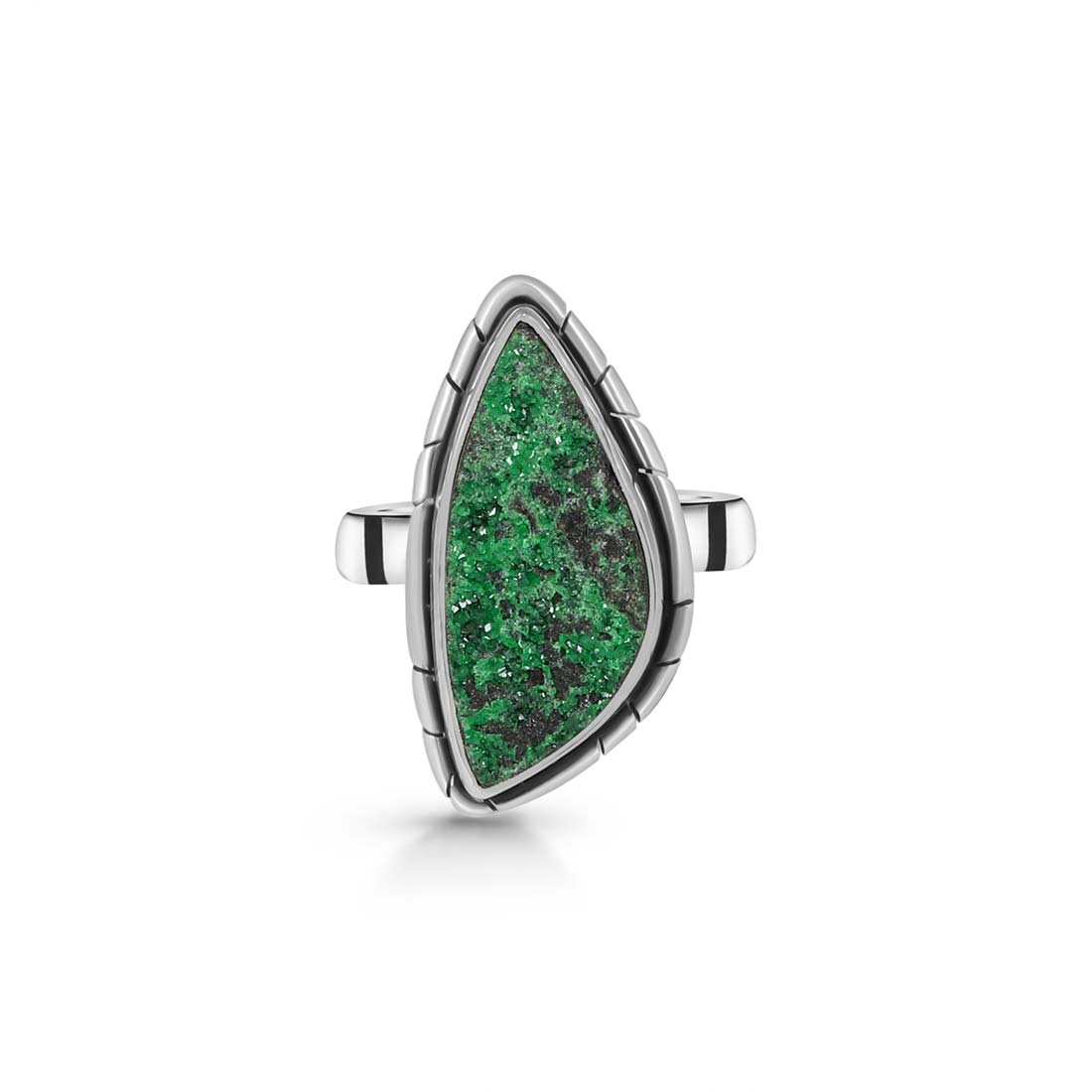 Premium Uvarovite Druzy Statement Ring - Elegant Green Gemstone Jewelry