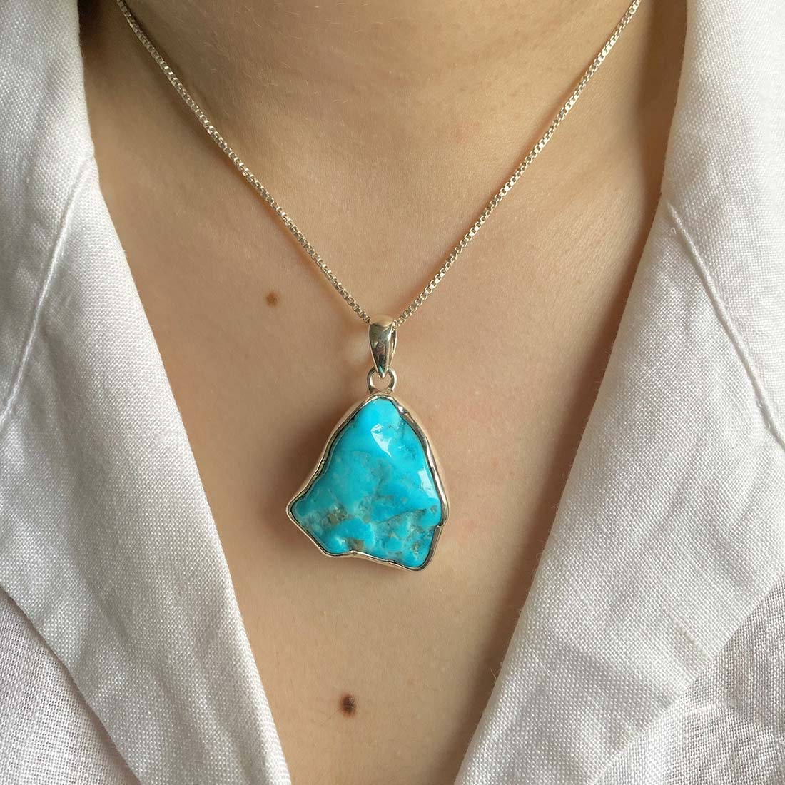 Premium Turquoise Rough Pendant - Elegant Statement Jewelry (TRQ-P-64)