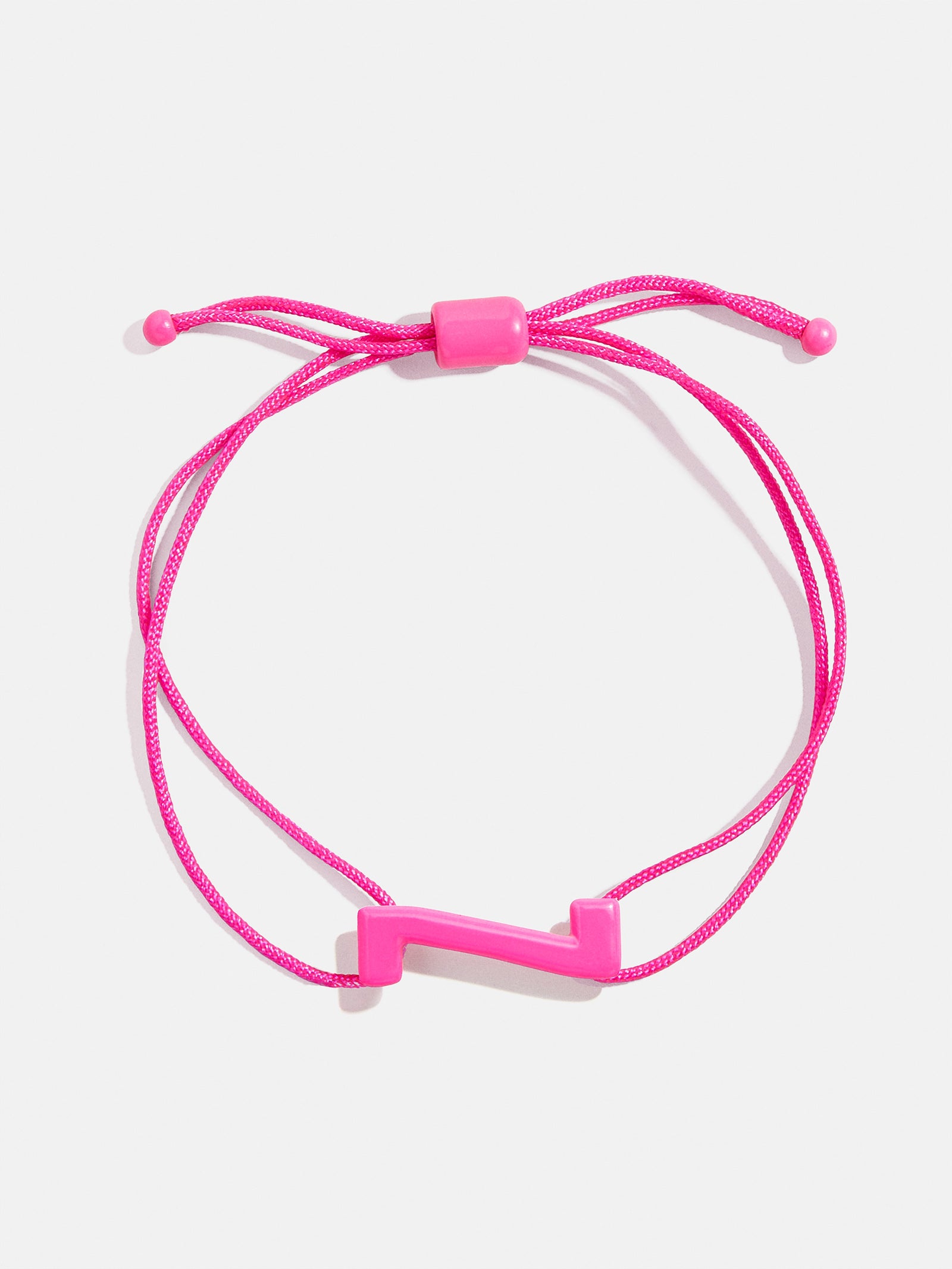 Premium East West Initial Cord Bracelet - Vibrant Hot Pink