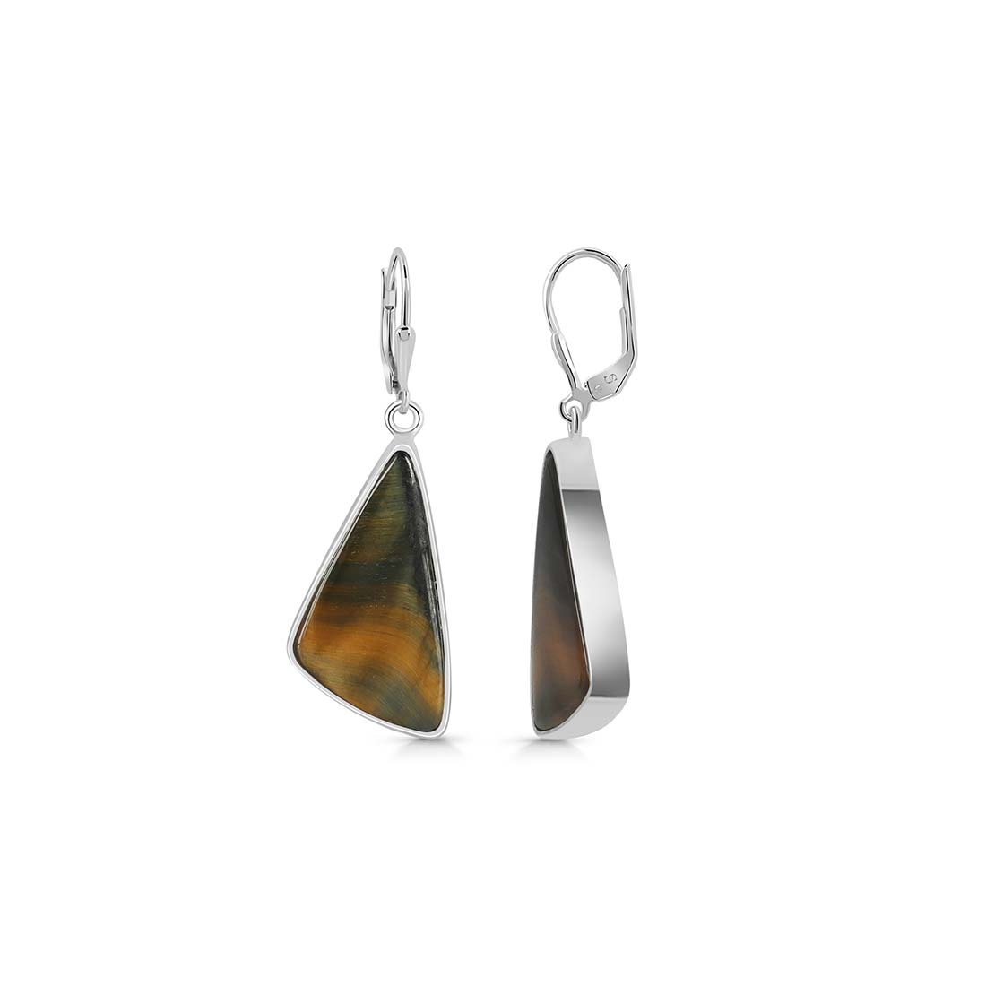 Premium Blue Tiger Eye Statement Earrings - Ultimate Elegance