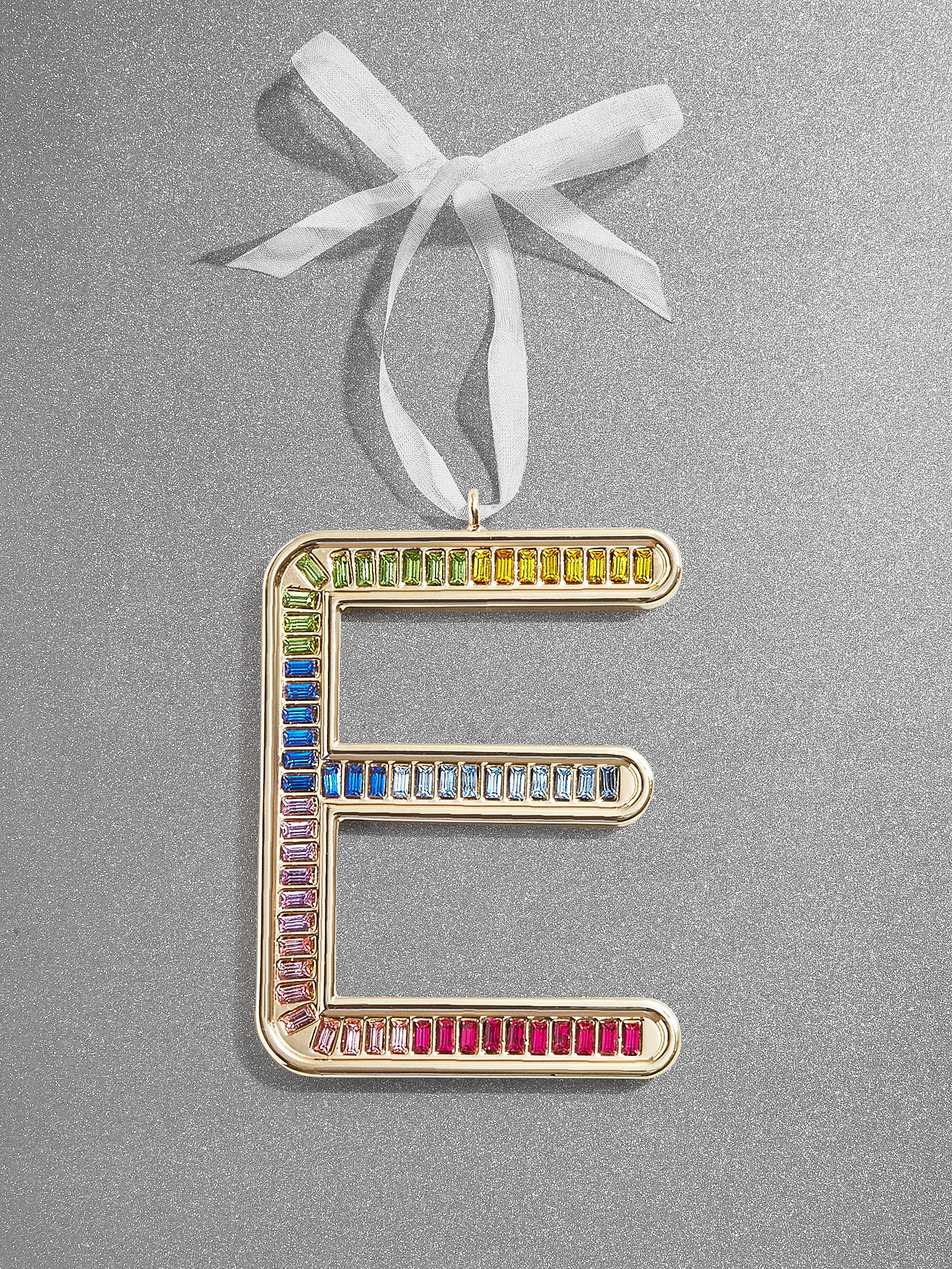 Premium Merry & Bright Personalized Initial Ornament - Ultimate Holiday Glam