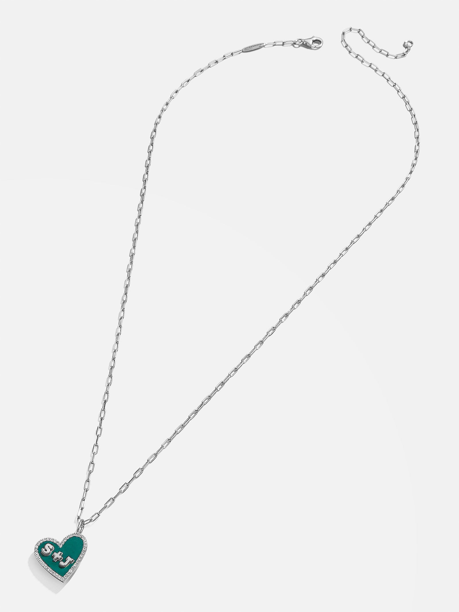 Premium Reversible Heart Necklace - Customizable Sterling Silver with Pavé Details