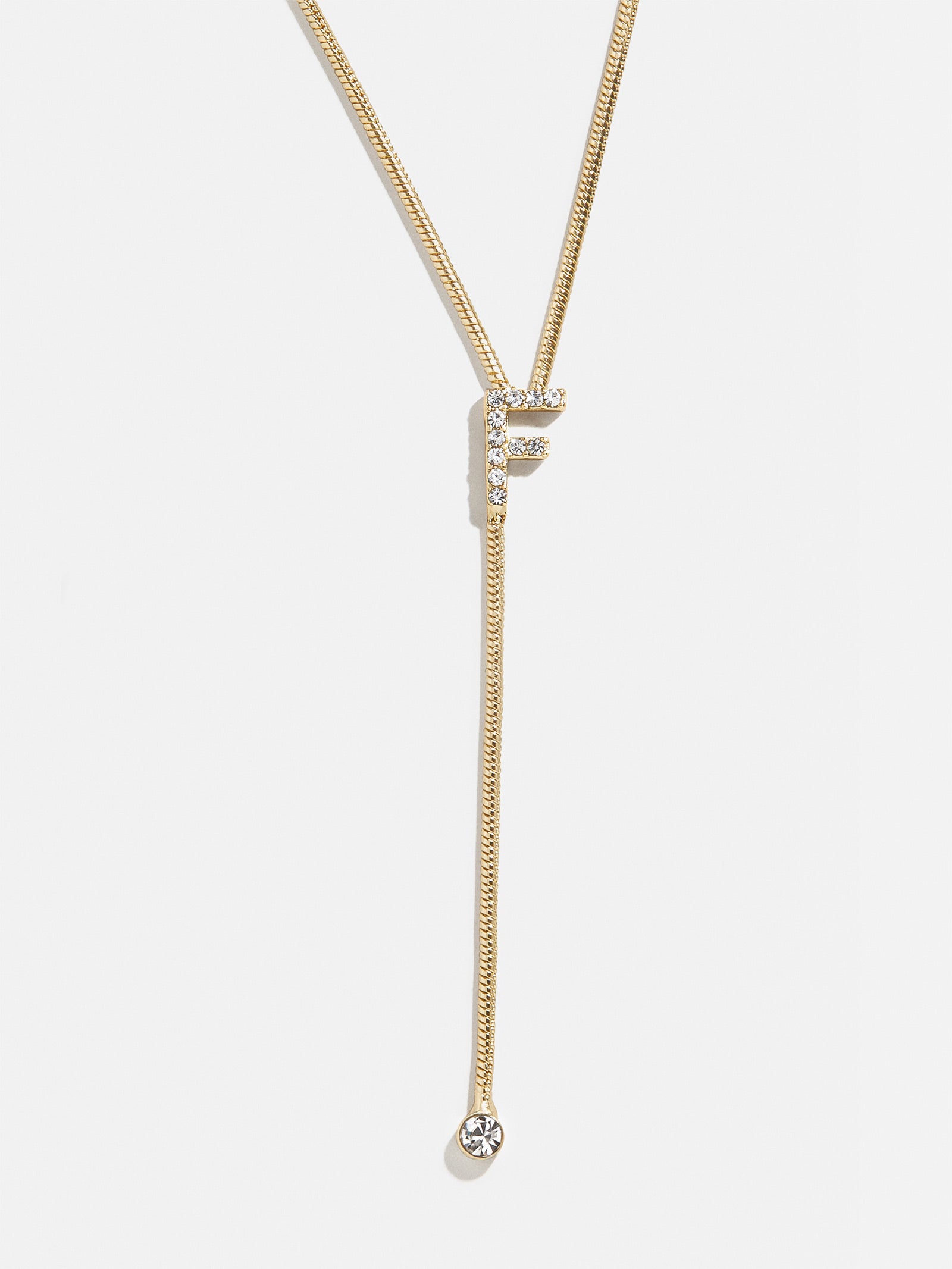 Premium Pavé Initial Y-Chain Necklace - Gold Elegance