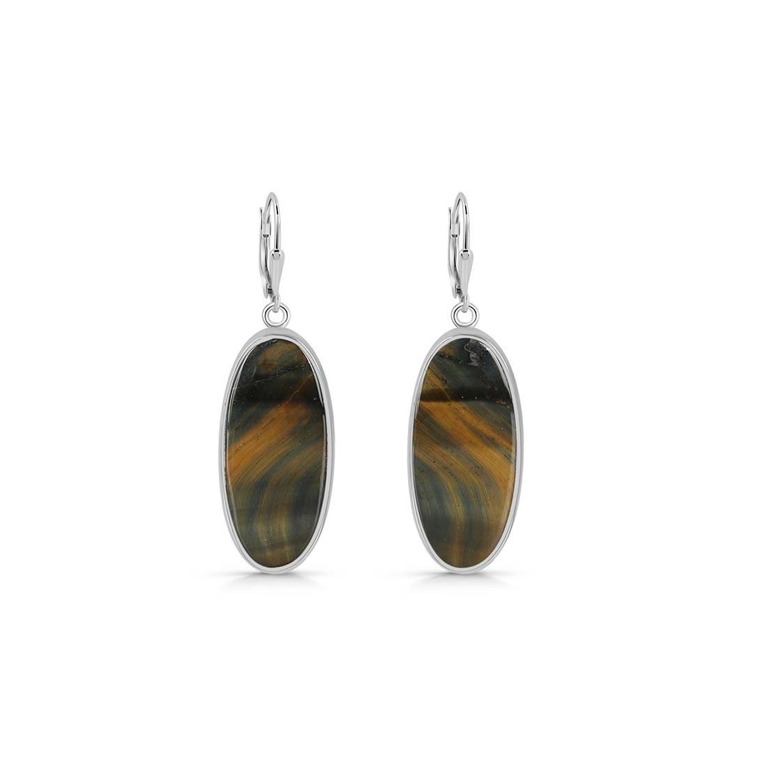 Premium Blue Tiger Eye Statement Earrings - Sagacia Jewelry