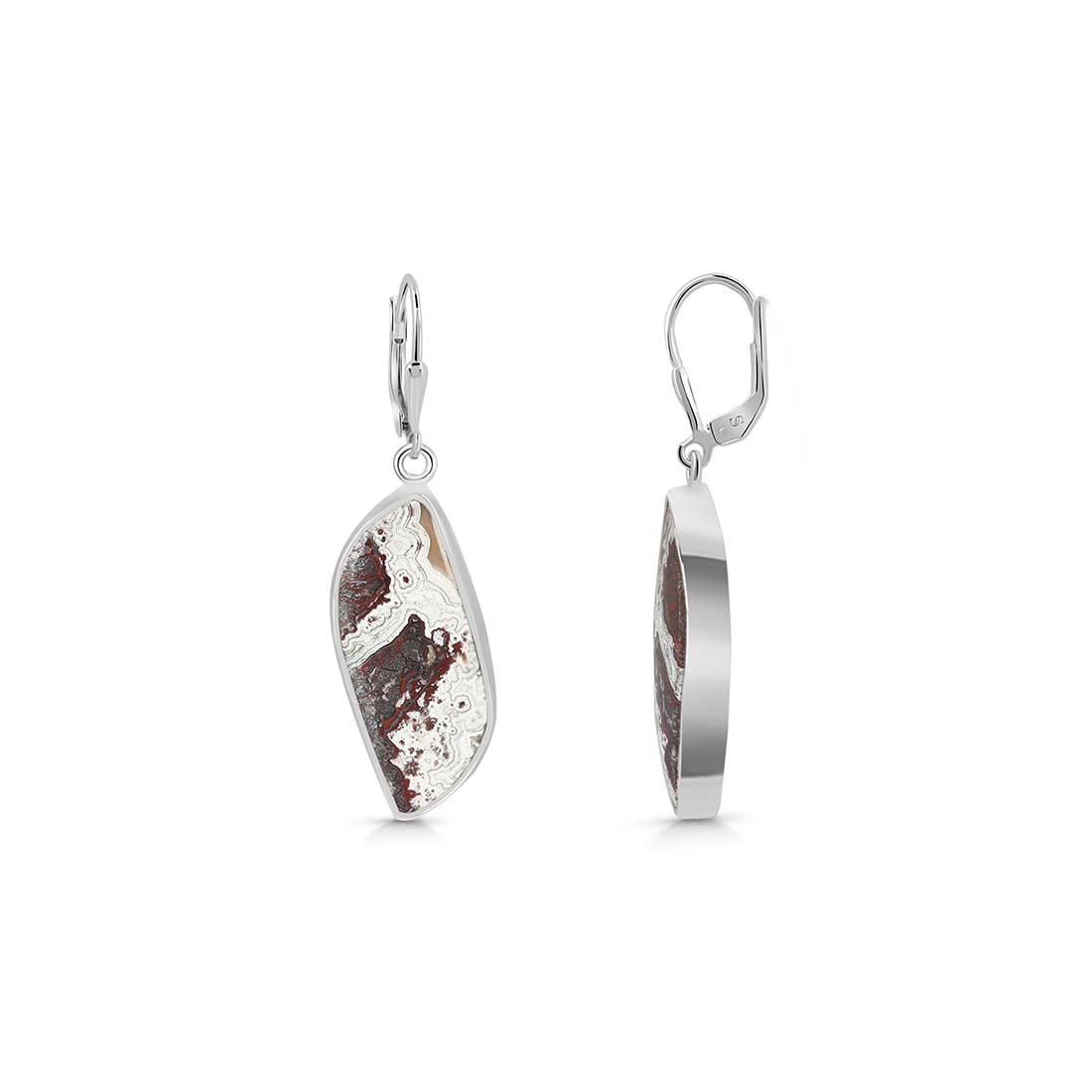 Premium Crazy Lace Agate Statement Earrings - CLA-E-13