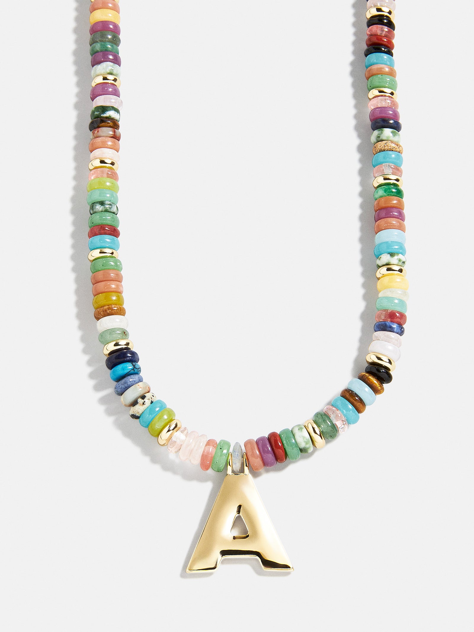 Ultimate Semi-Precious Block Initial Necklace - Personalized & Vibrant