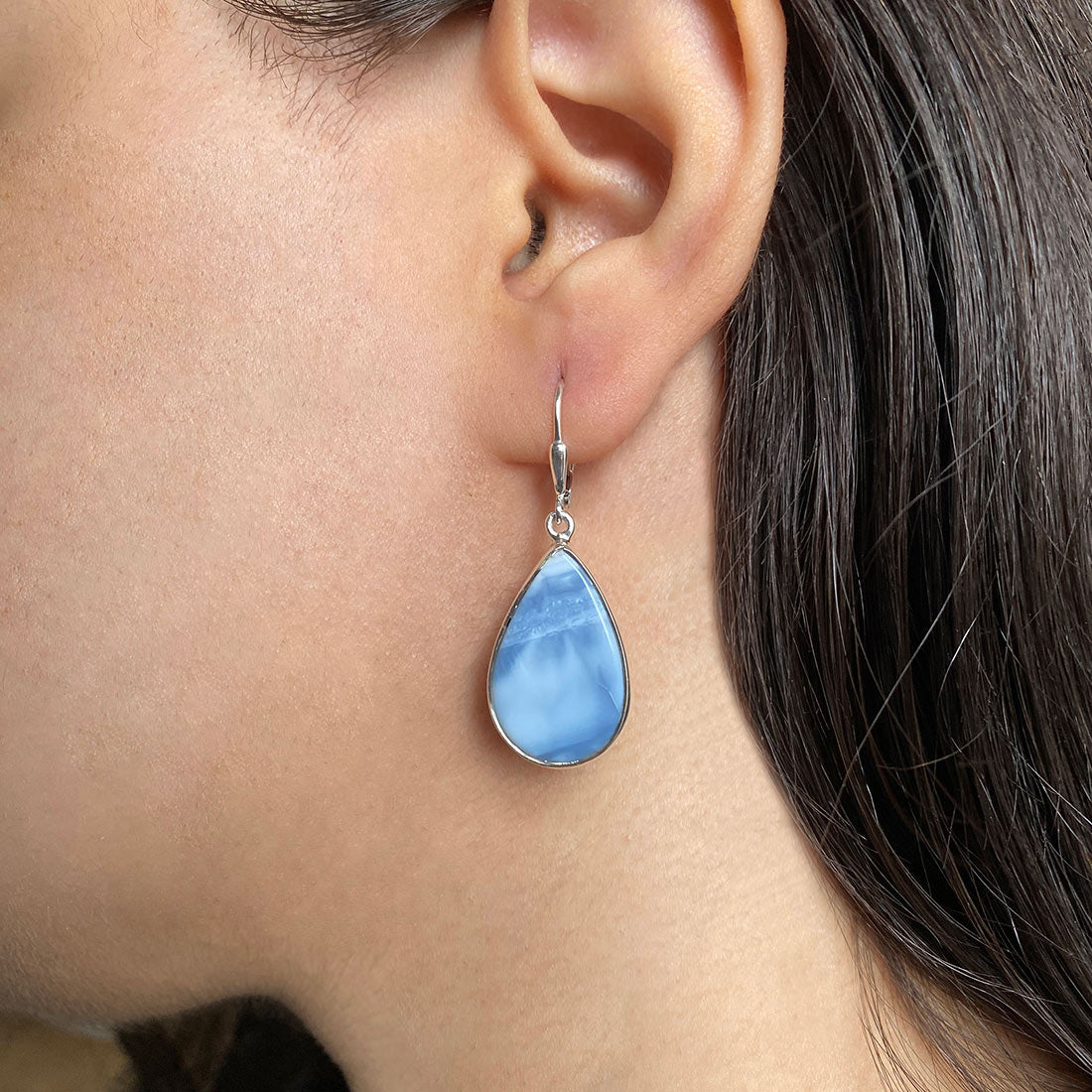 Premium Blue Opal Statement Earrings - BLO-E-1