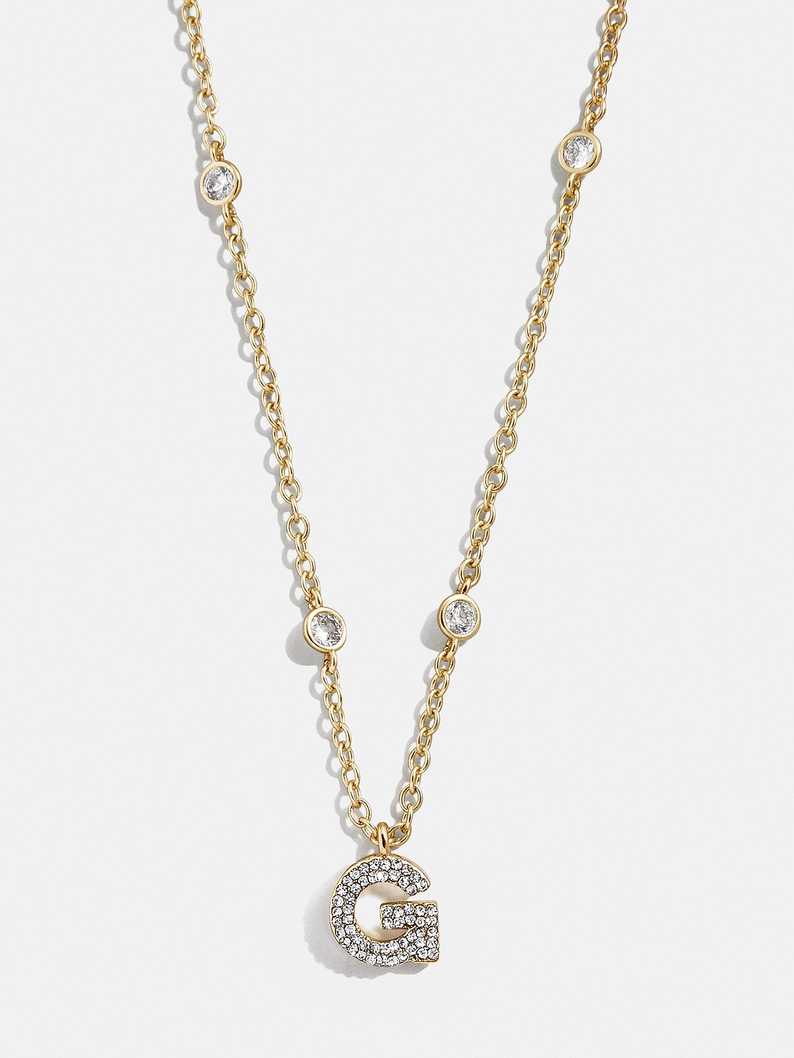 Premium Pavé Initial Yasmine Necklace - Gold Plated, Personalized Elegance