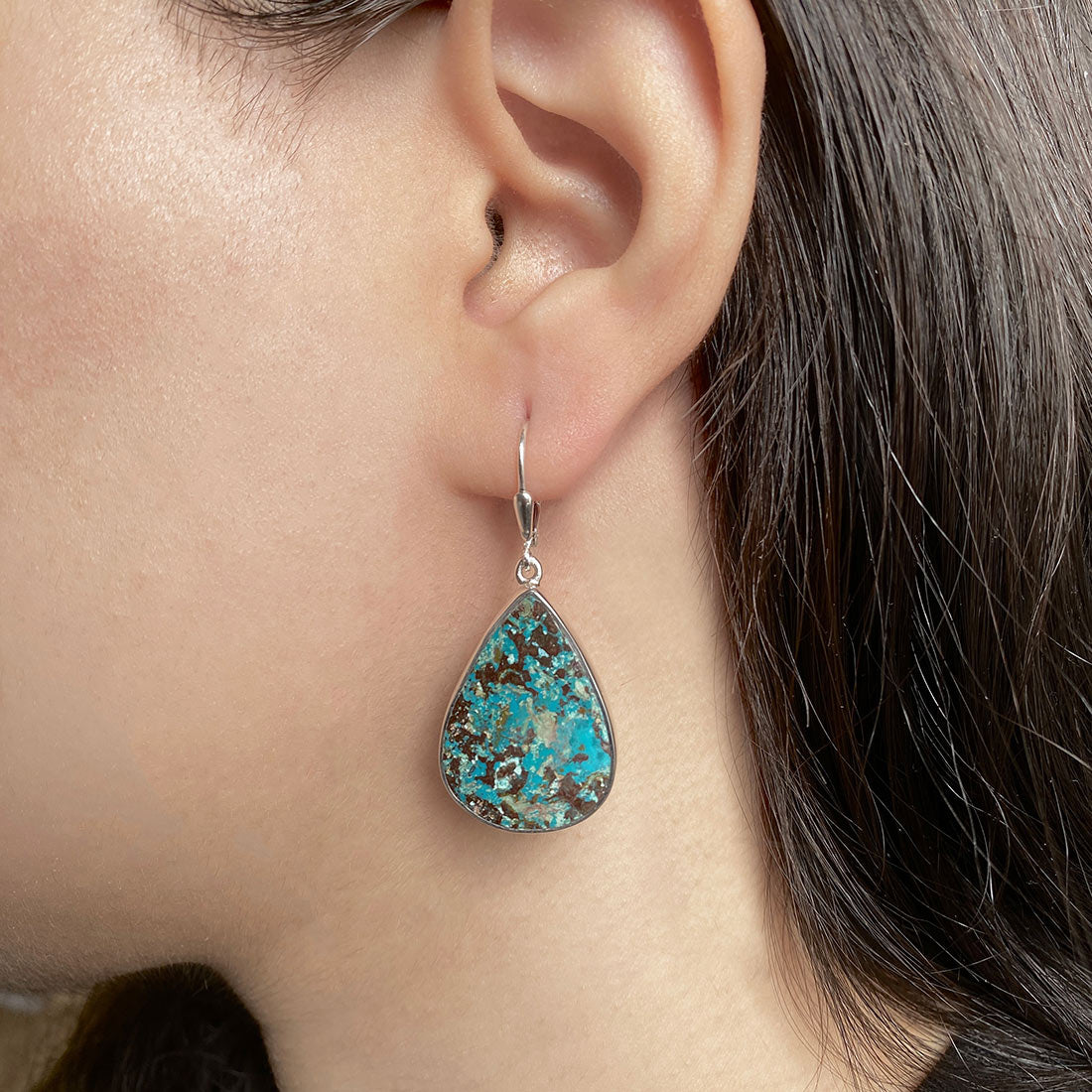 Premium Shattuckite Statement Earrings - STK-E-14