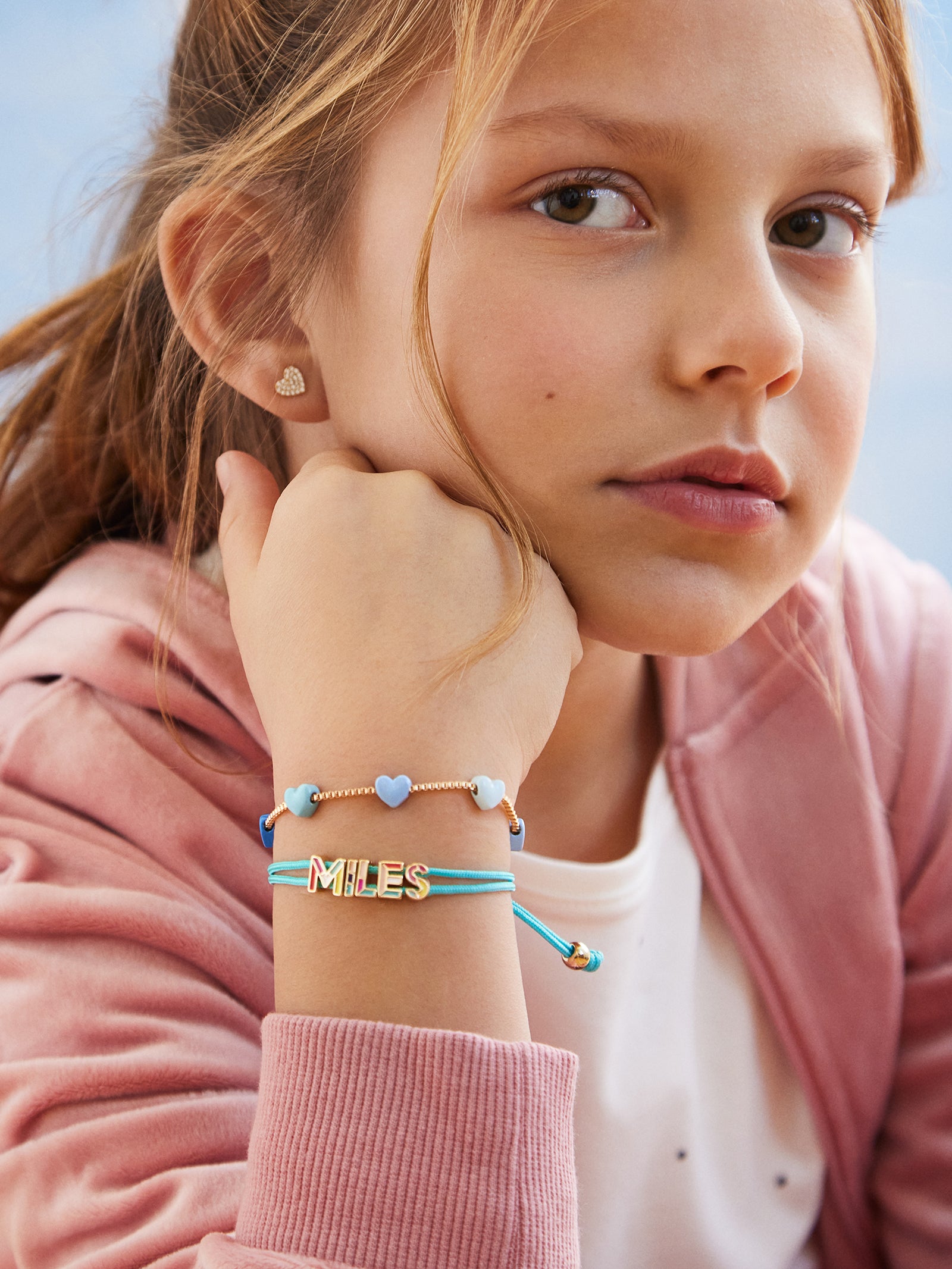 Premium Brittany Kids' Heart Bracelet - Adjustable Blue Design