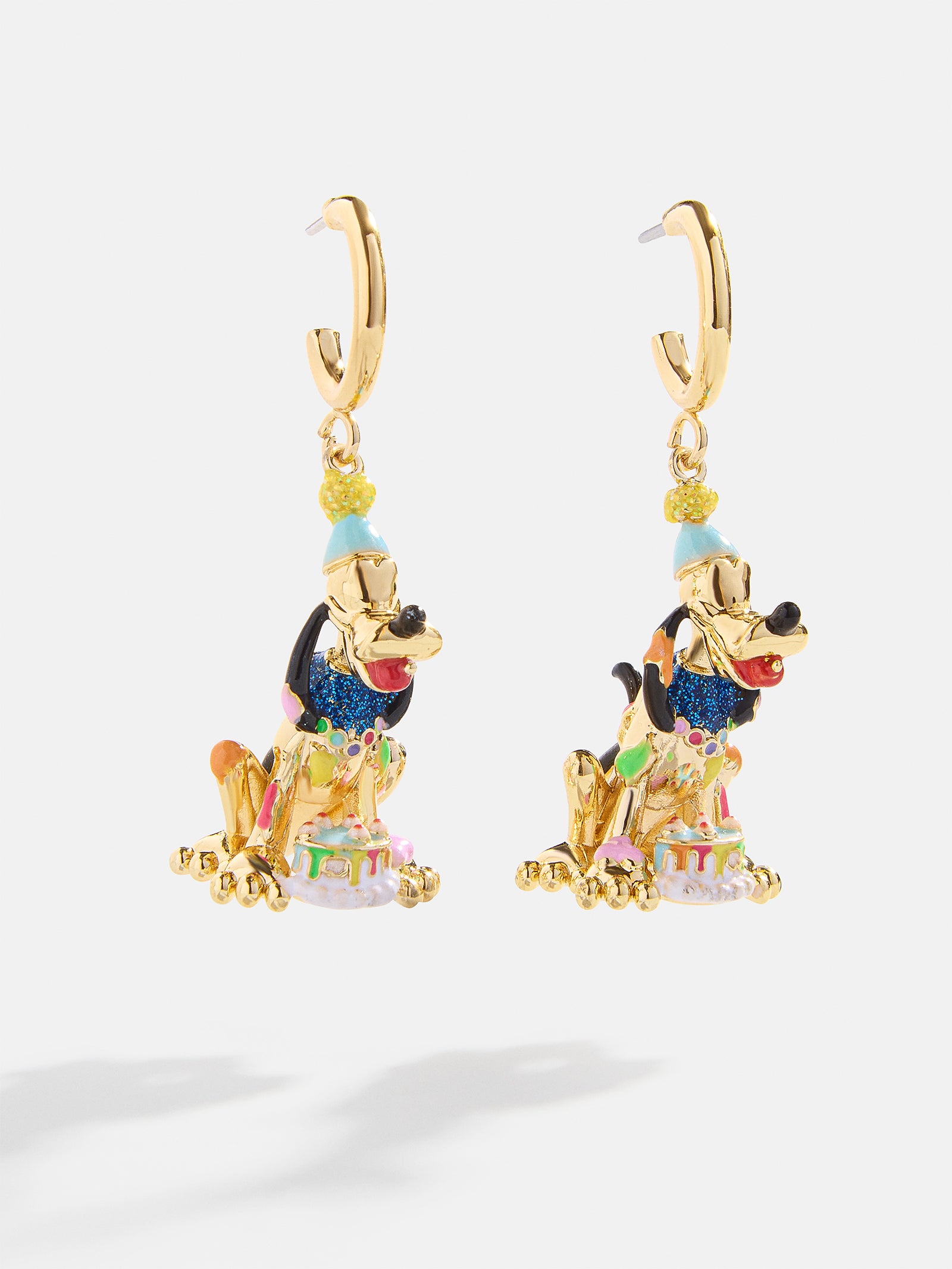 Premium Pluto Disney 94th Anniversary Gold Huggie Earrings