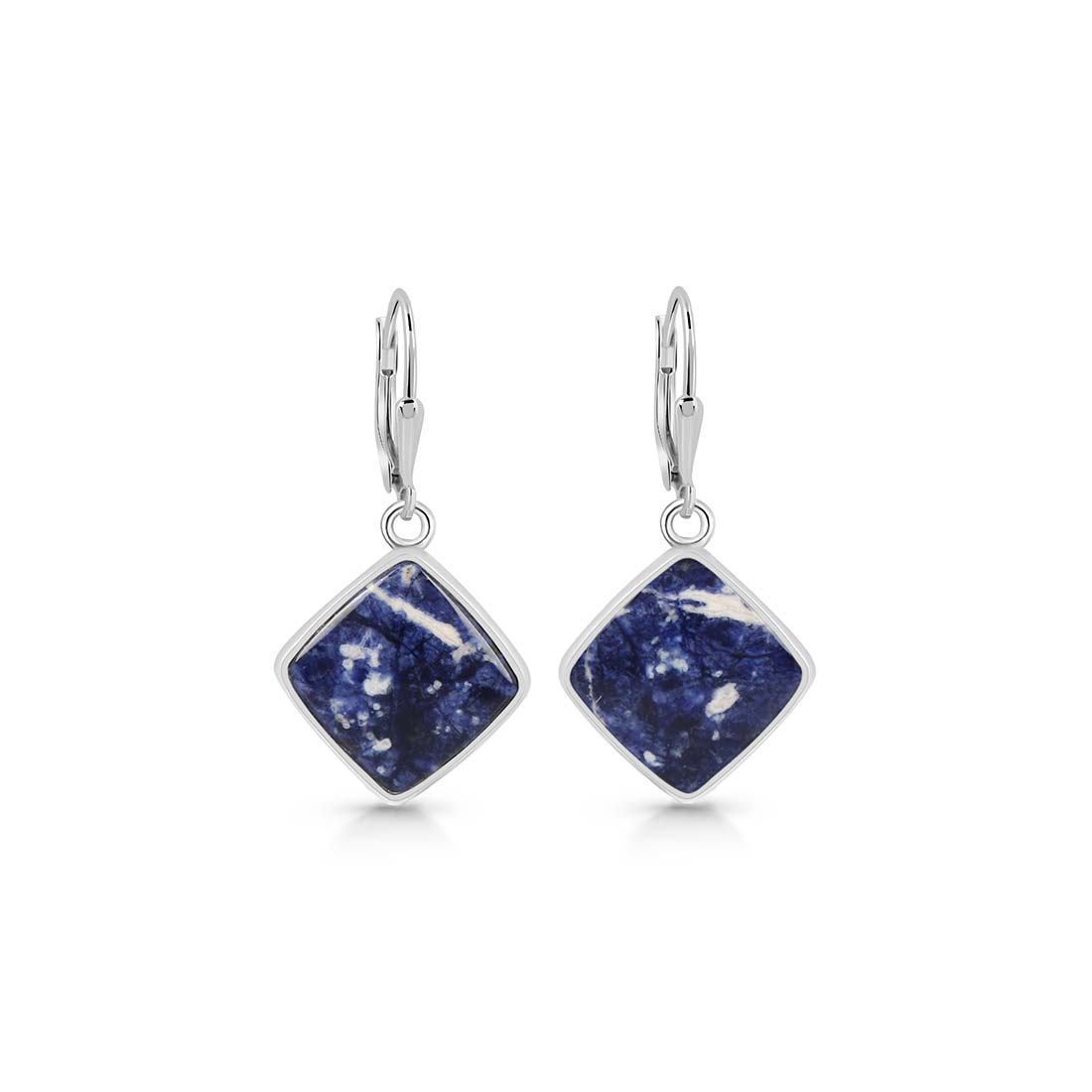 Premium Sodalite Statement Earrings - Elegant Blue Gemstone Jewelry