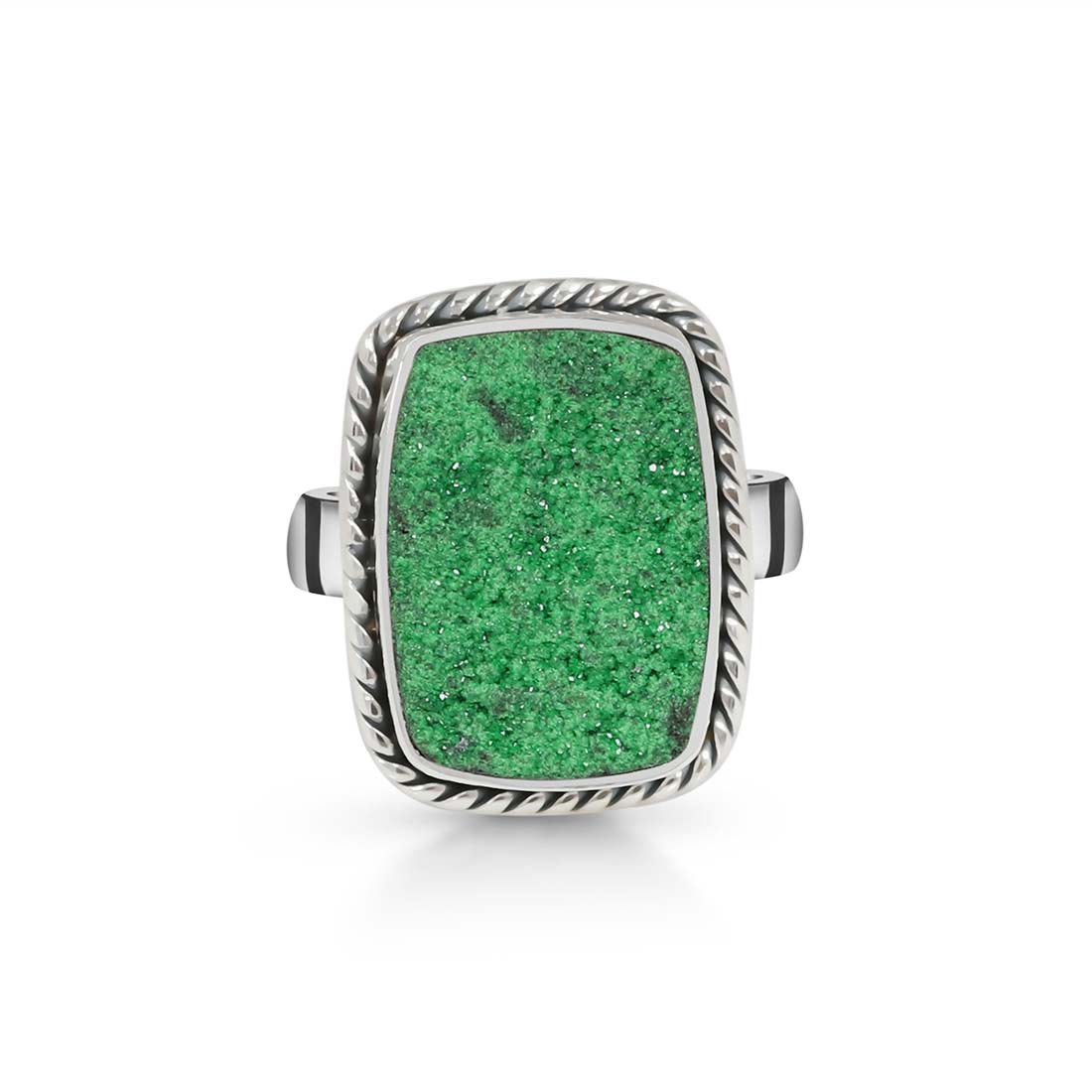 Premium Uvarovite Druzy Statement Ring - UVR-R-17