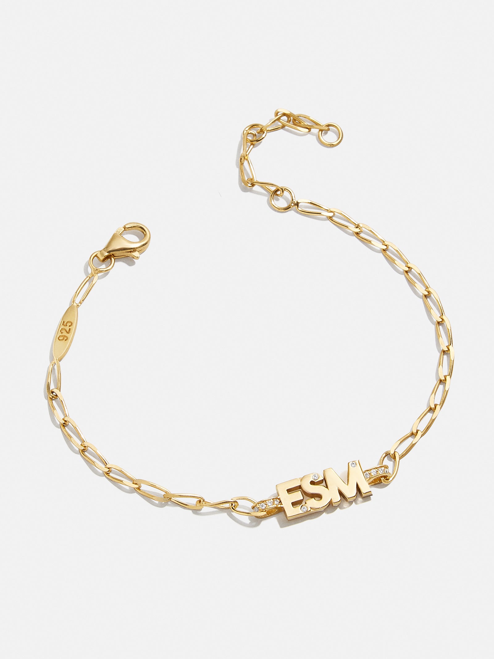 Premium 18K Gold Mini Initial Bracelet - Customizable Gold/Pavé