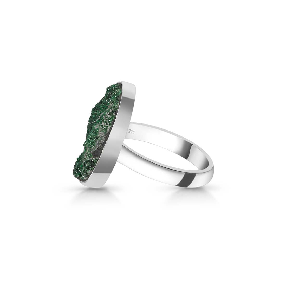 Premium Uvarovite Druzy Statement Ring - UVR-R-5