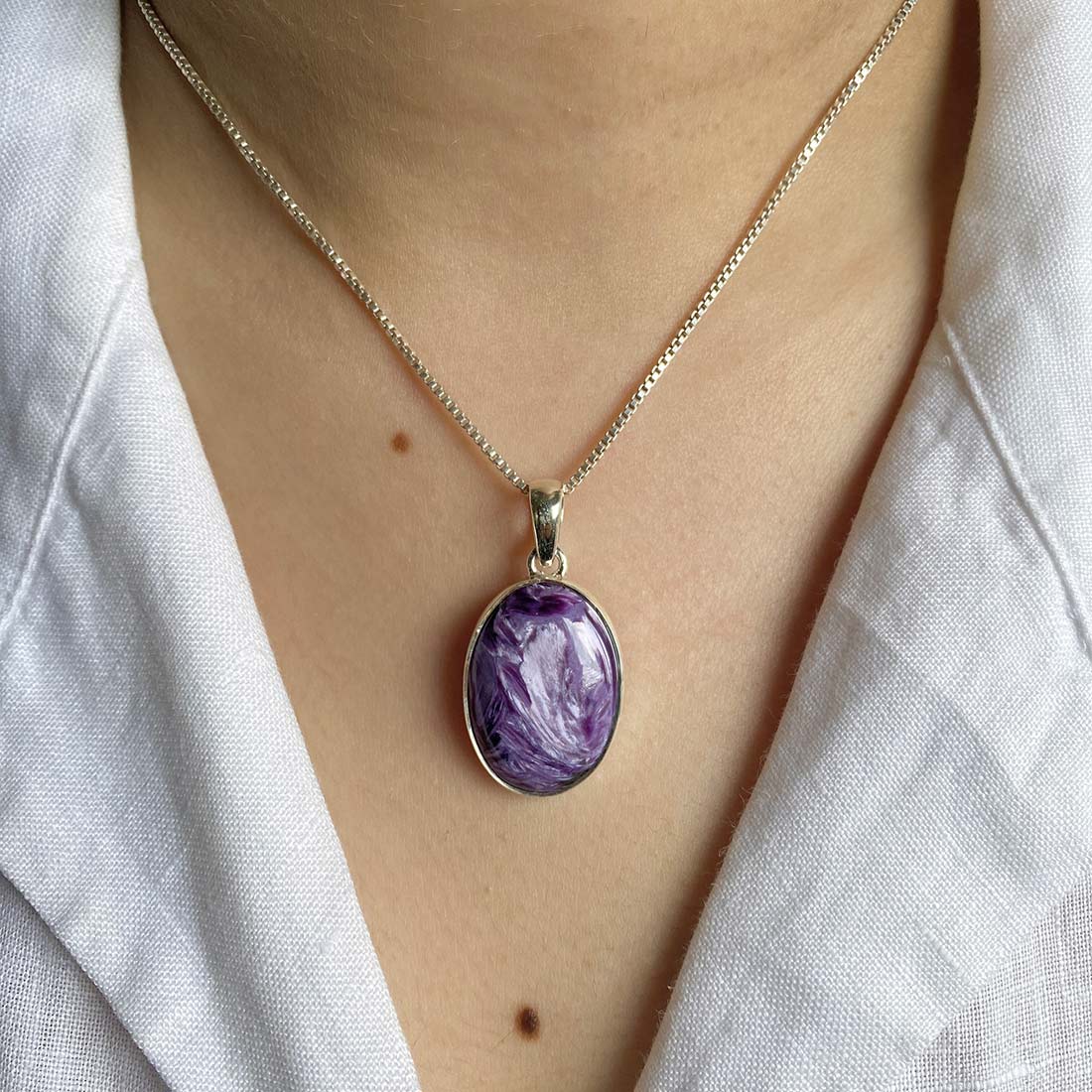 Premium Charoite Statement Pendant - CHR-P-50