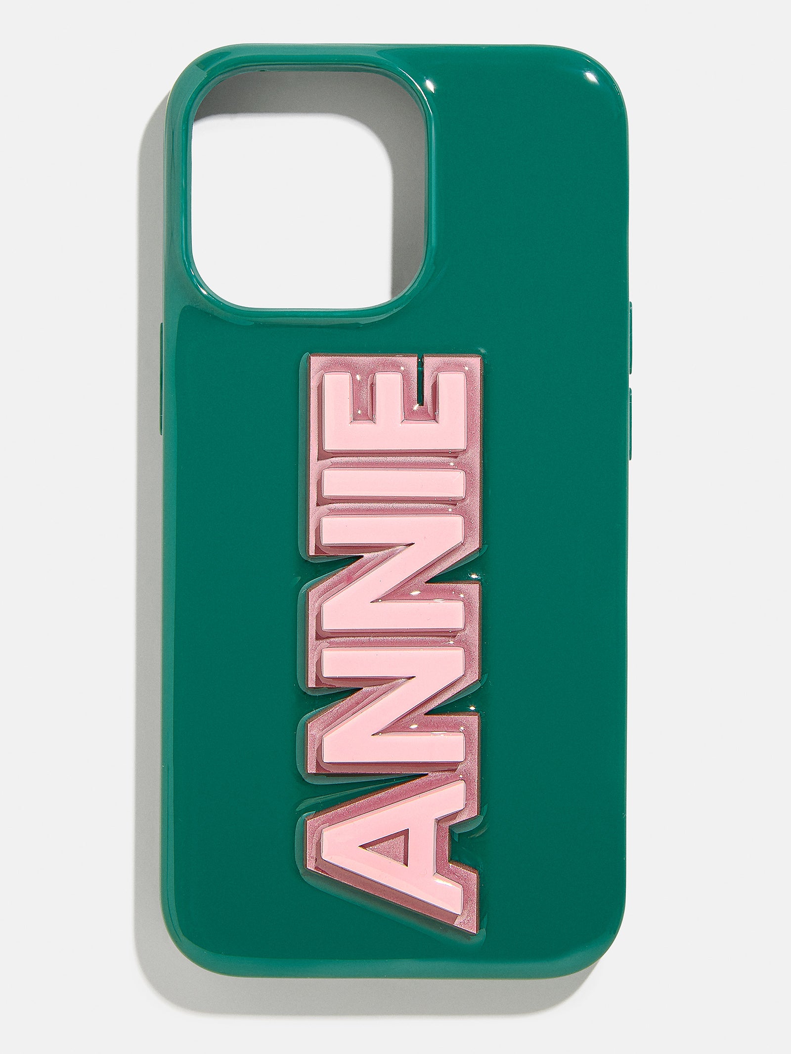 Premium Custom 3D Block Font iPhone Case - Green & Light Pink