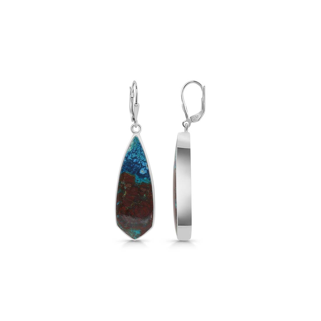 Premium Shattuckite Statement Earrings - STK-E-23