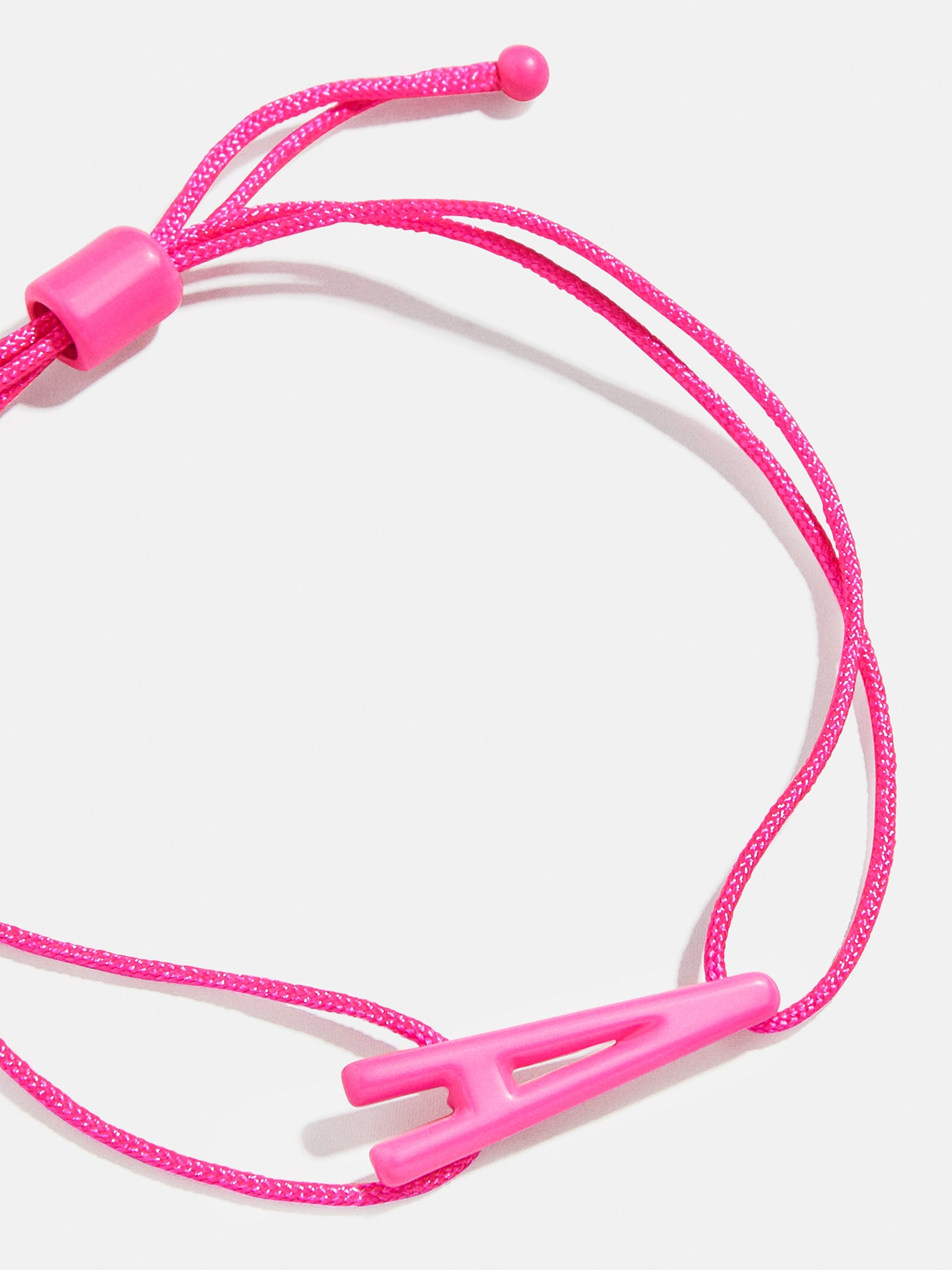 Premium East West Initial Cord Bracelet - Vibrant Hot Pink