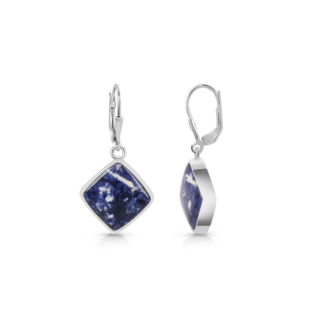 Premium Sodalite Statement Earrings - Elegant Blue Gemstone Jewelry