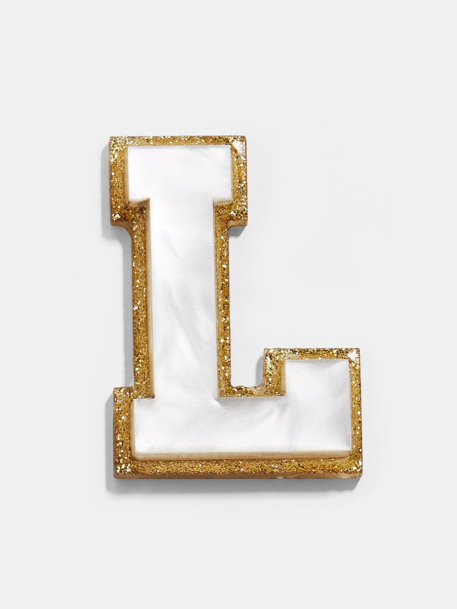 Premium Varsity Initial Sticker - White/Gold | Personalize Your Style