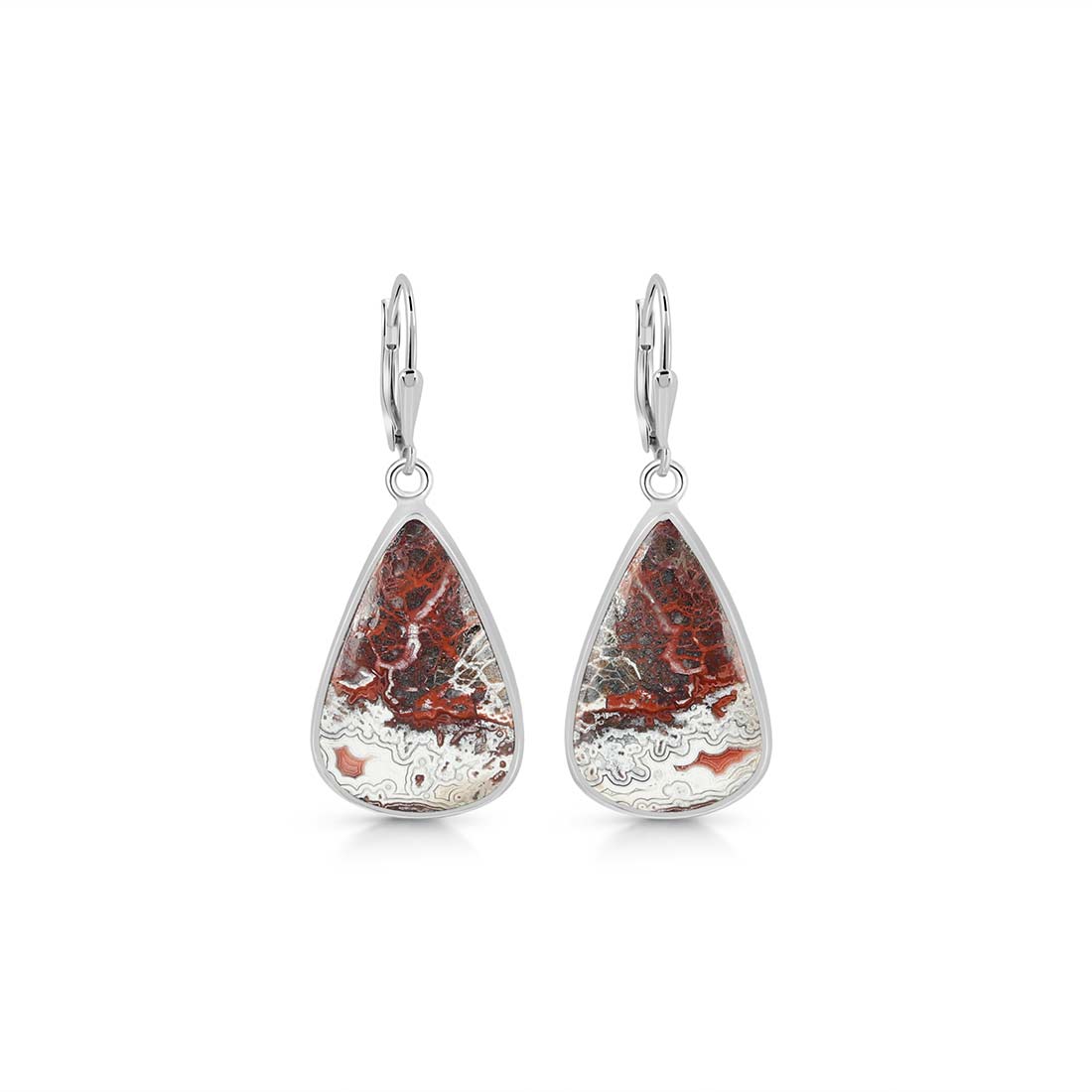 Premium Crazy Lace Agate Statement Earrings - CLA-E-7