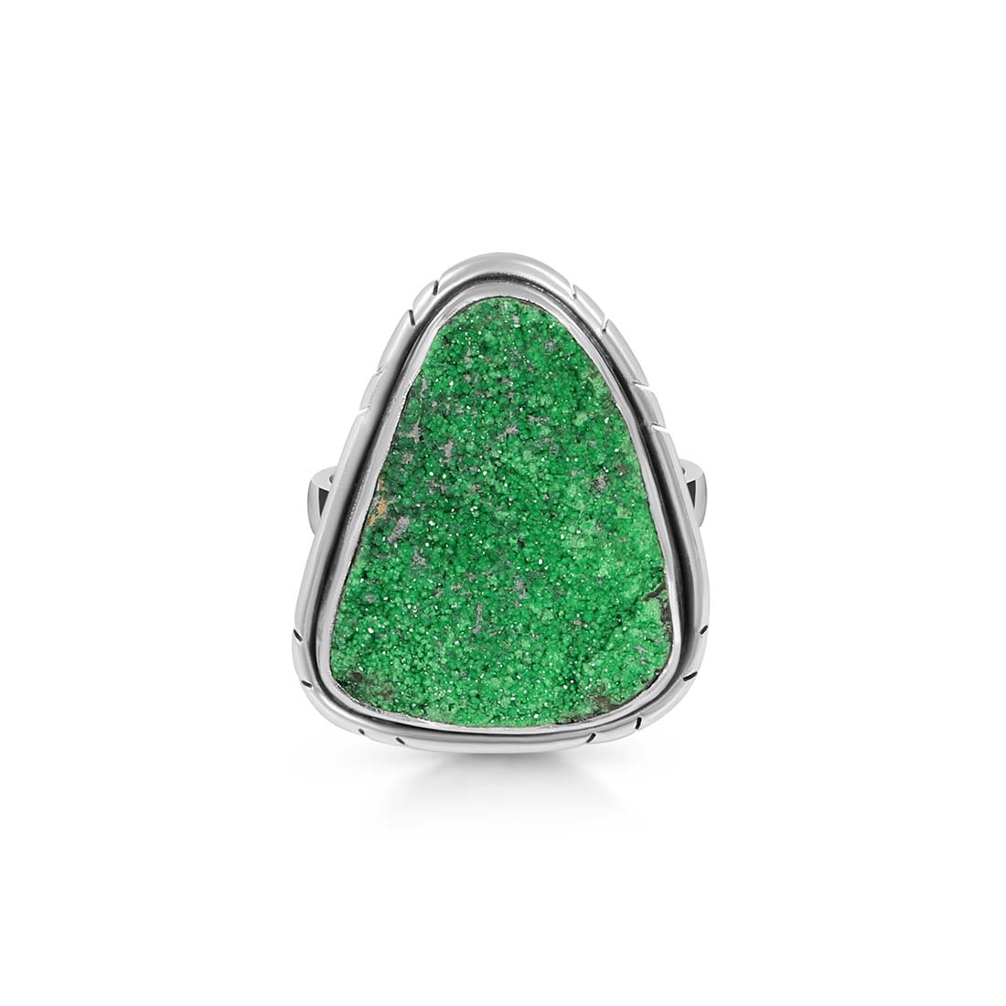 Premium Uvarovite Druzy Statement Ring - UVR-R-28