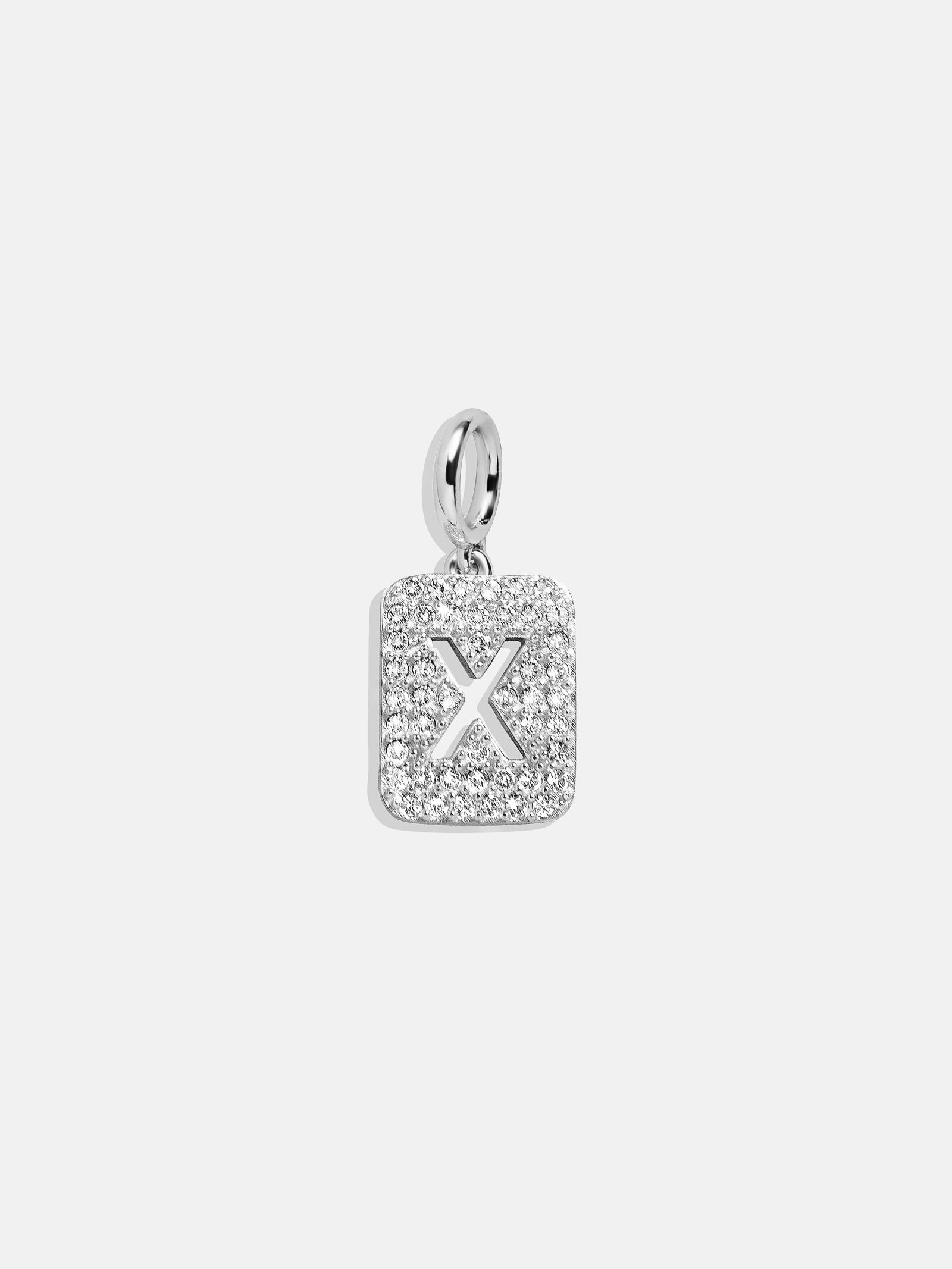 Premium Silver Block Pave Cluster Charm - Modern Layering Essential