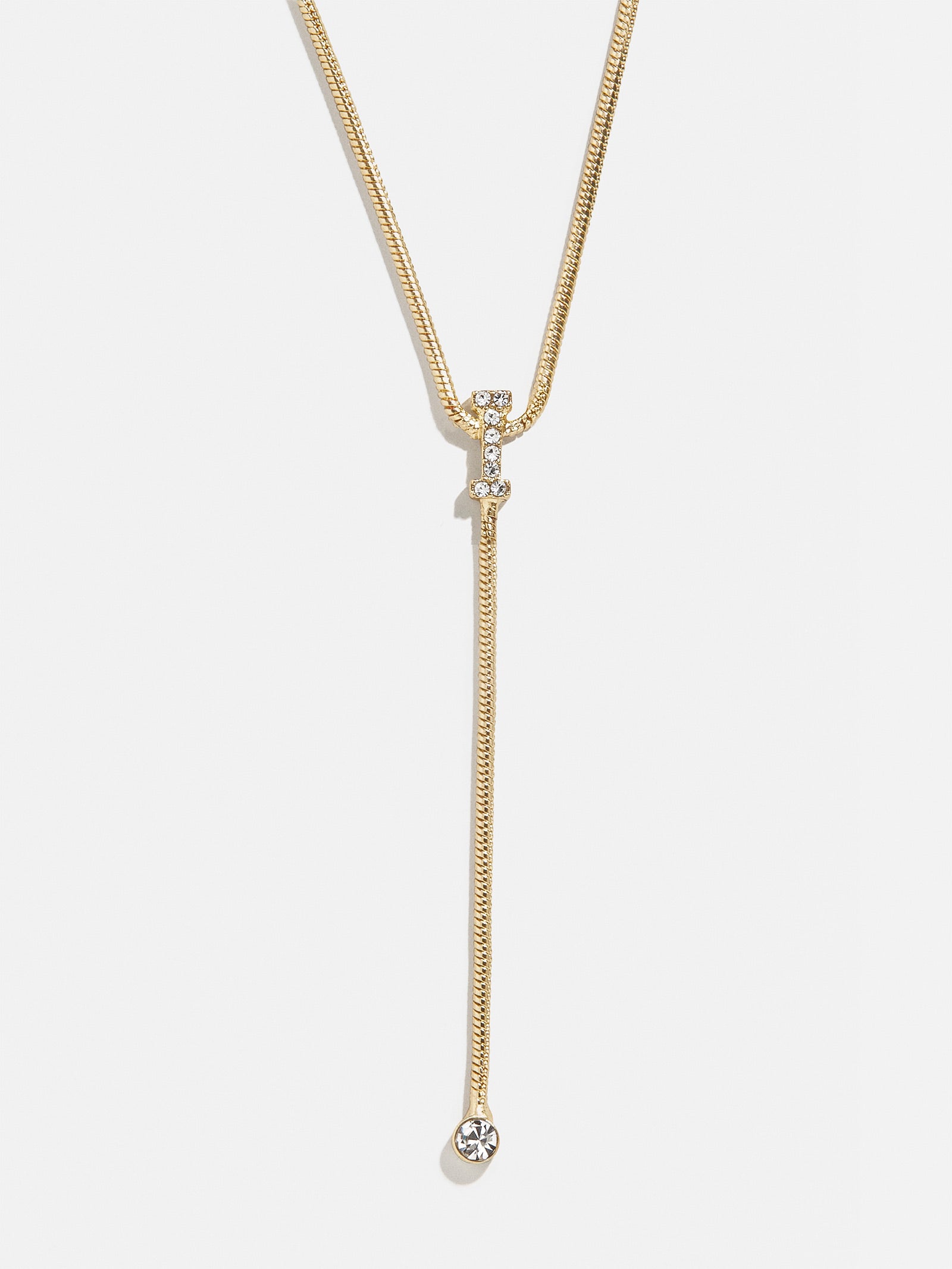 Premium Pavé Initial Y-Chain Necklace - Gold Elegance