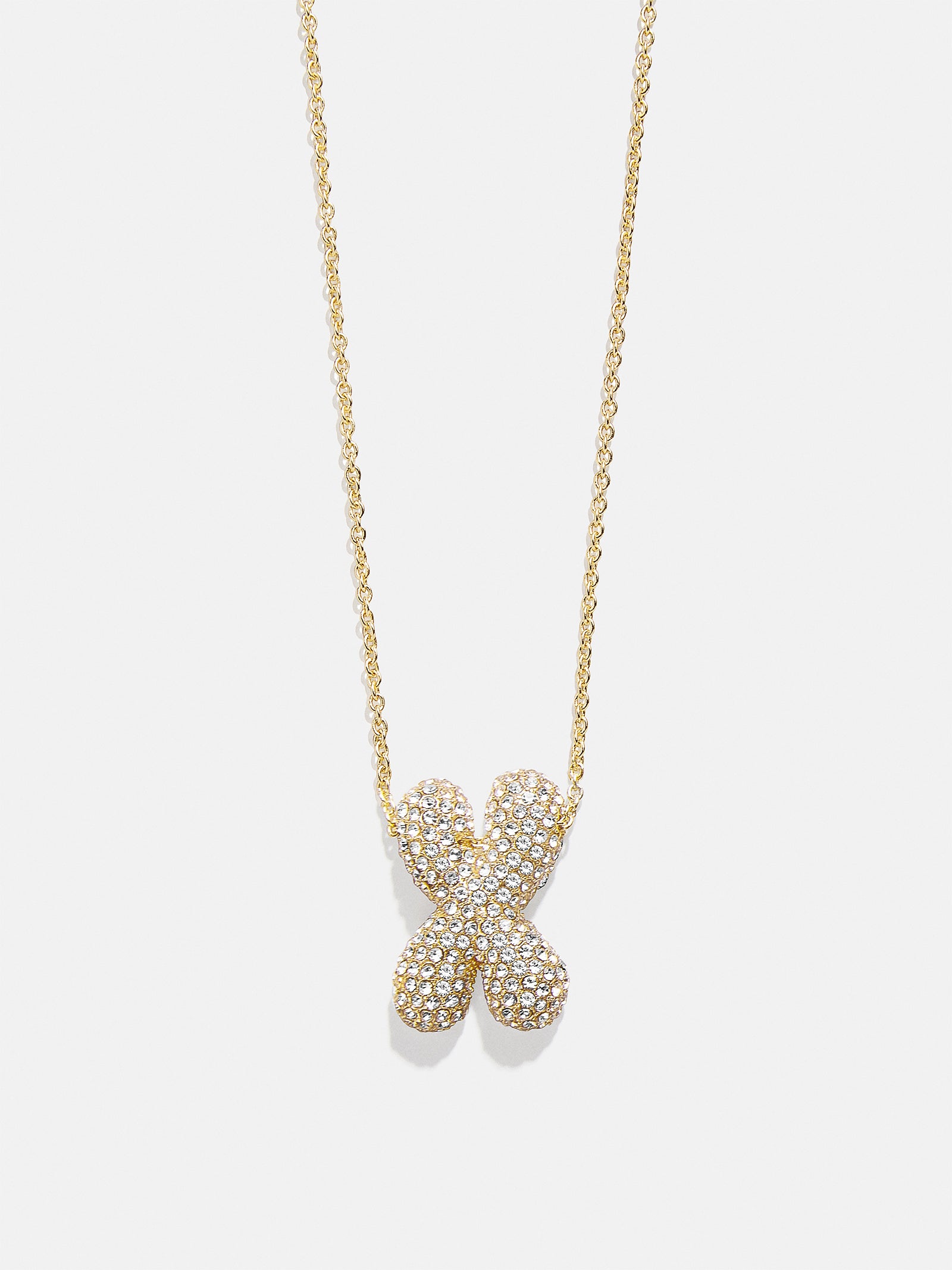 Premium Kids' Bubble Initial Necklace - Gold/Pavé