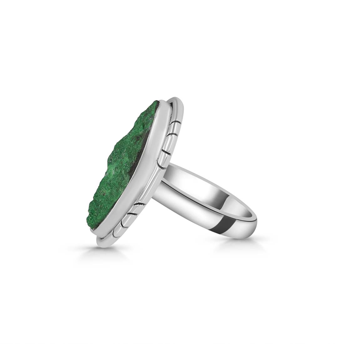 Premium Uvarovite Druzy Statement Ring - Elegant Green Gemstone Jewelry (UVR-R-39)