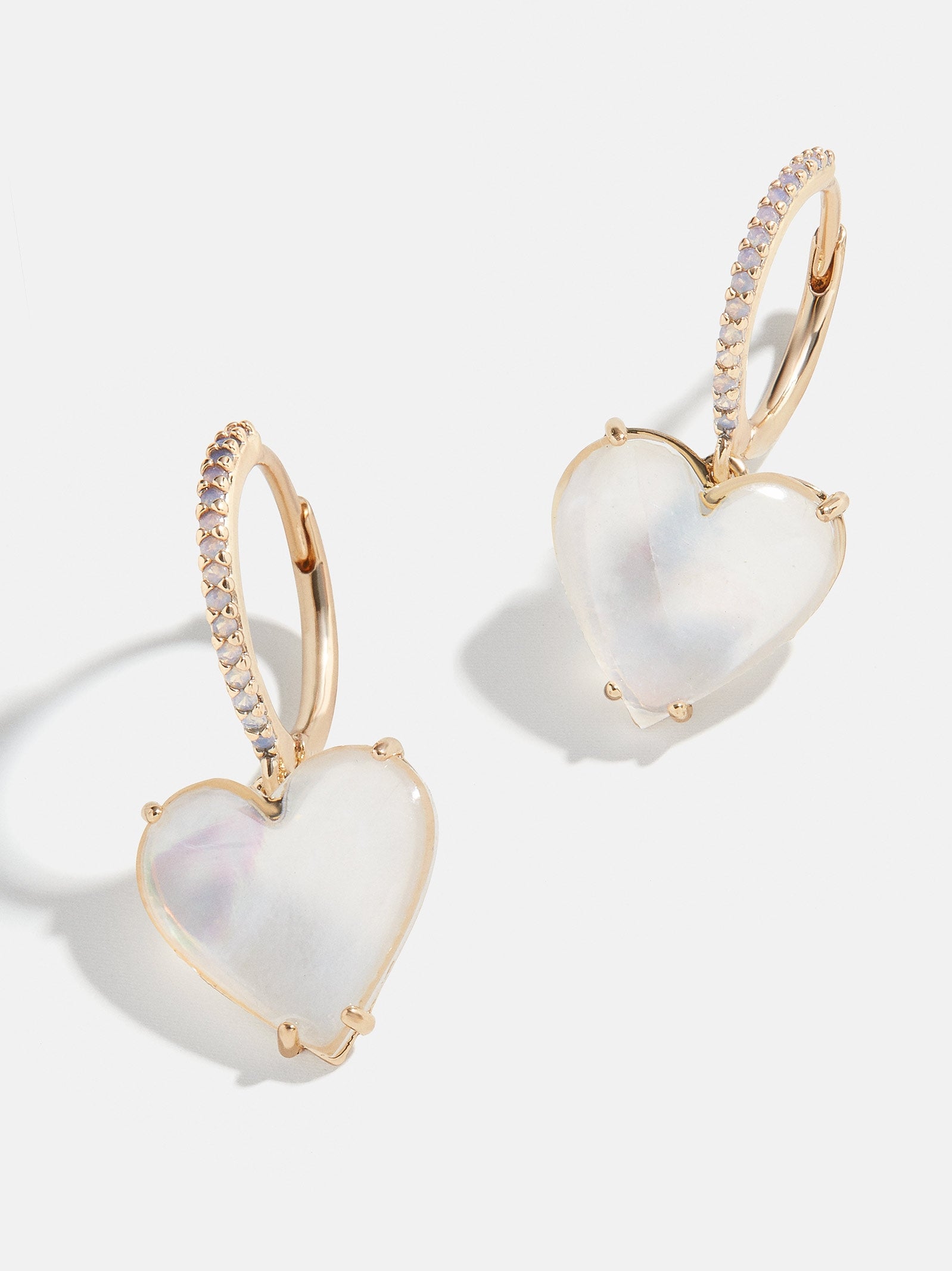 Premium Calandra Heart Drop Earrings - White Gold & Cubic Zirconia