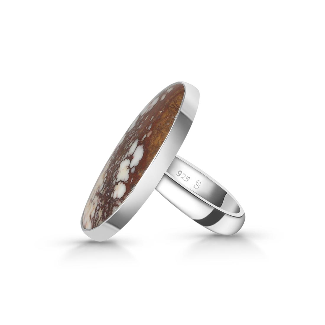 Premium Wild Horse Jasper Adjustable Ring - Elegant 925 Sterling Silver (WOJ-R-65)