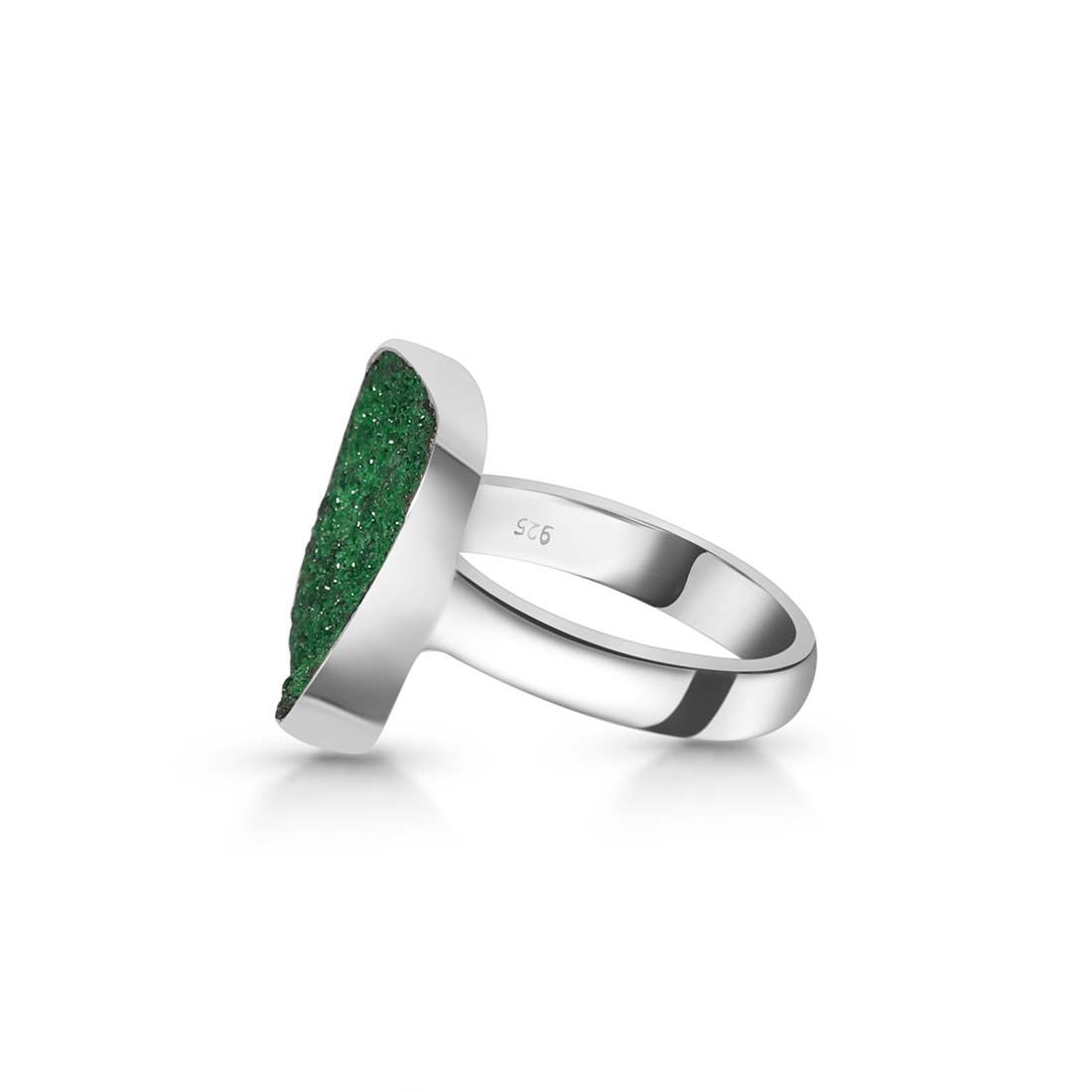 Premium Uvarovite Druzy Statement Ring - Ultimate Elegance (UVR-R-12)