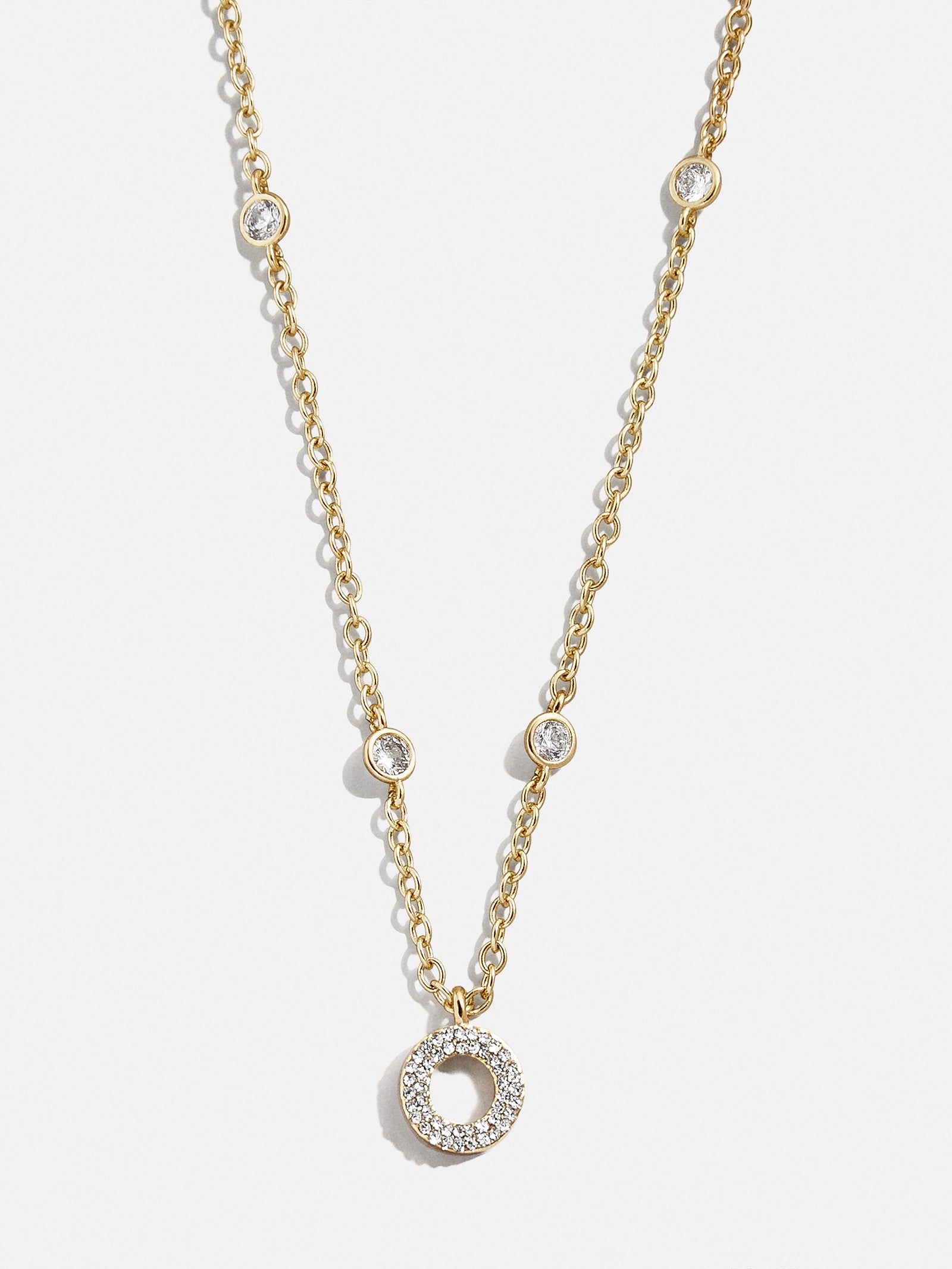 Premium Pavé Initial Yasmine Necklace - Gold Plated, Personalized Elegance