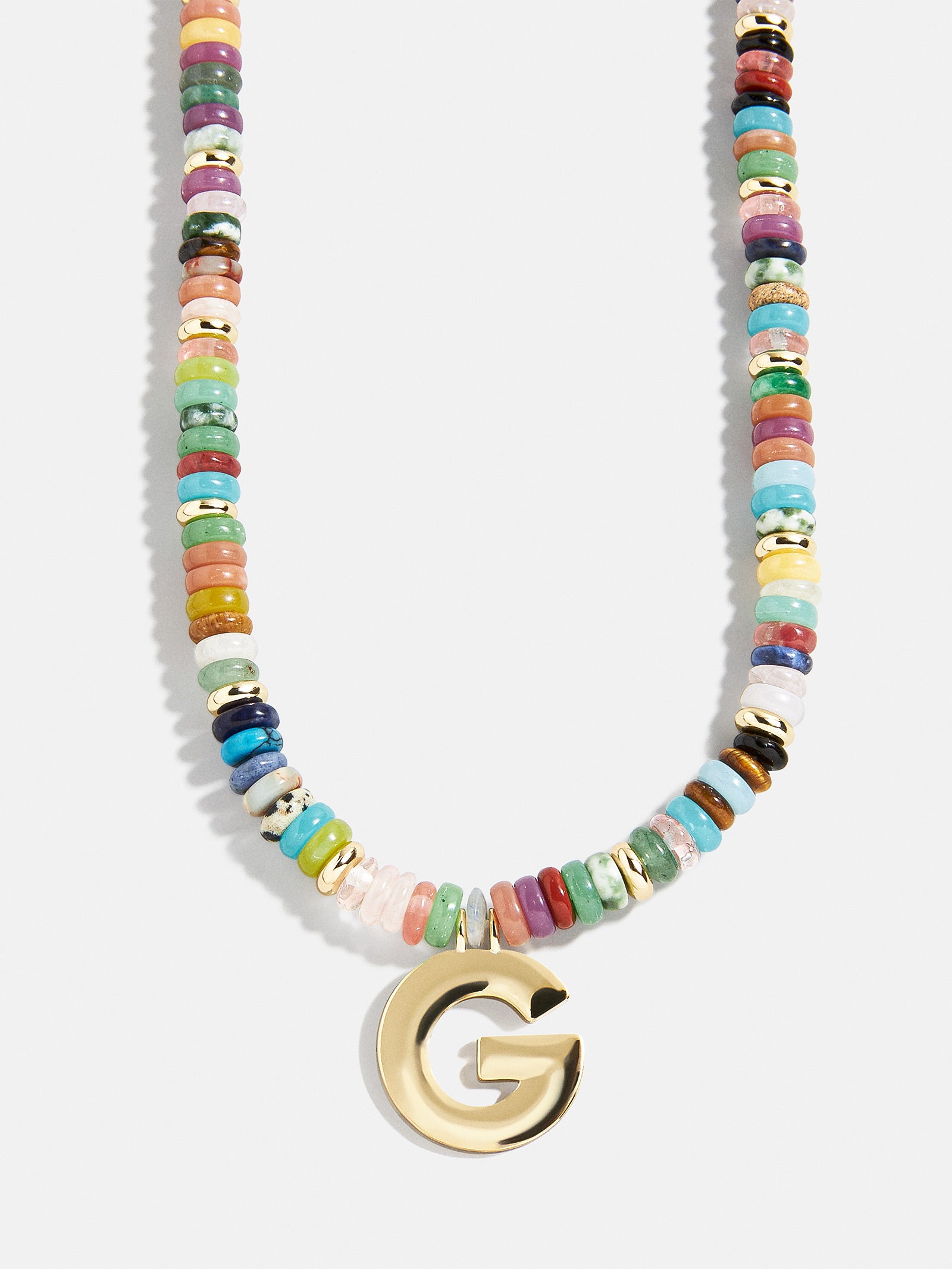 Ultimate Semi-Precious Block Initial Necklace - Personalized & Vibrant