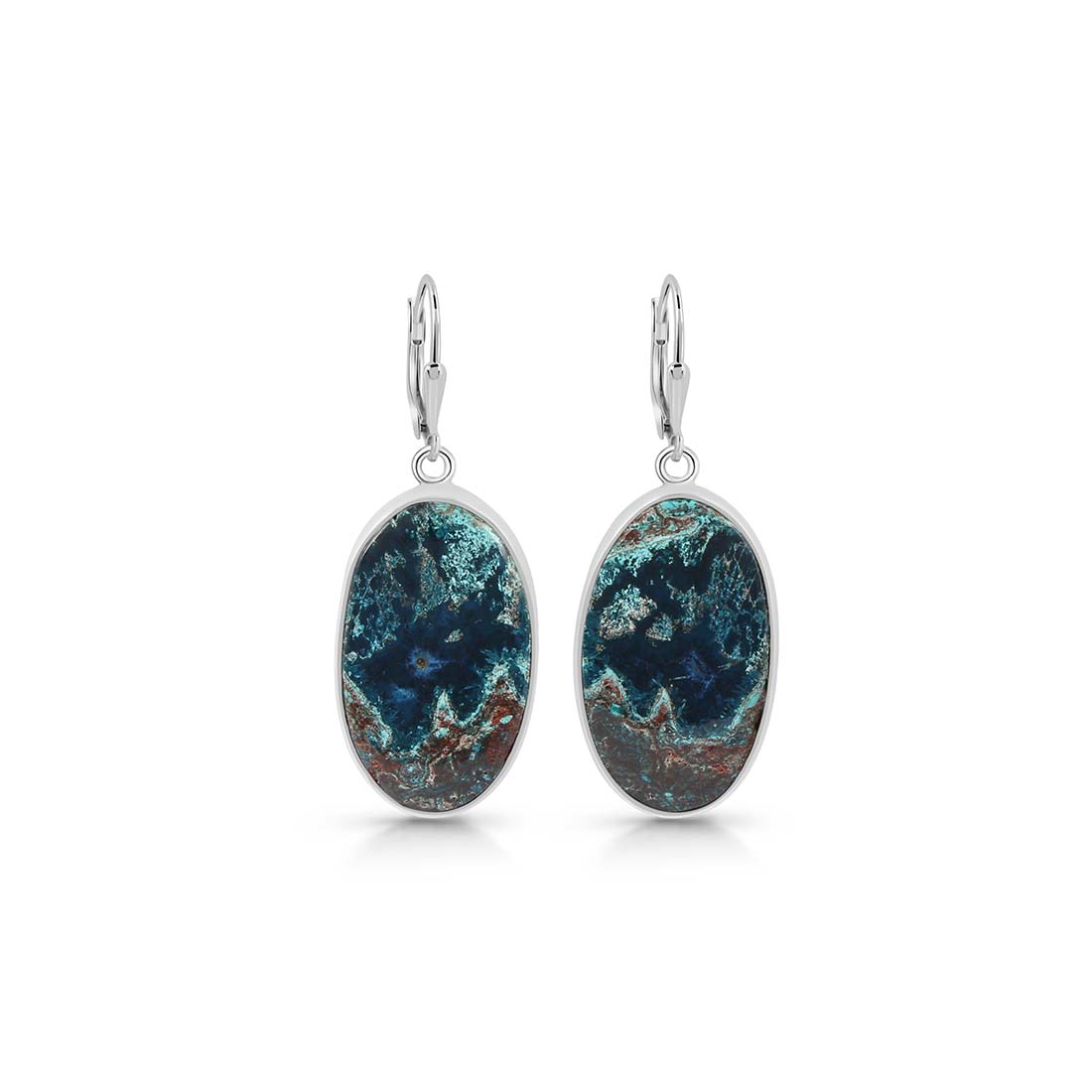 Premium Shattuckite Statement Earrings - STK-E-21