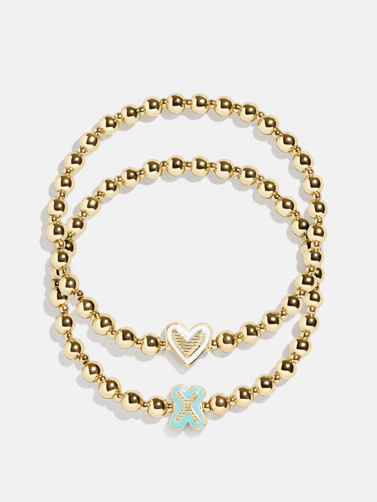 Premium Initial & Heart Kids' Pisa Bracelet Set - Gold | Ultimate Gift for Little Ones