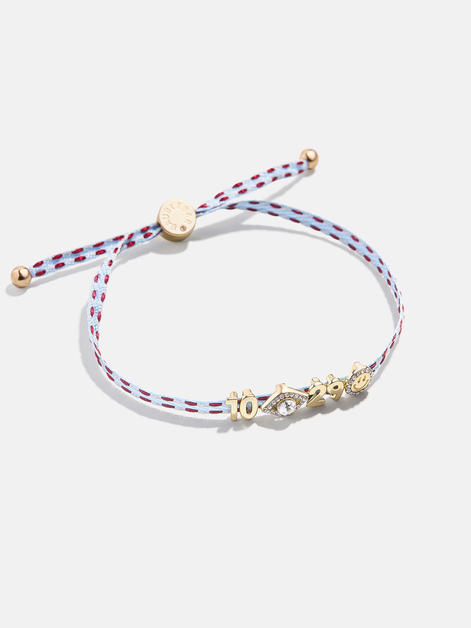 Premium Custom Ribbon Bracelet - Personalized Blue/Red Ribbon Charm