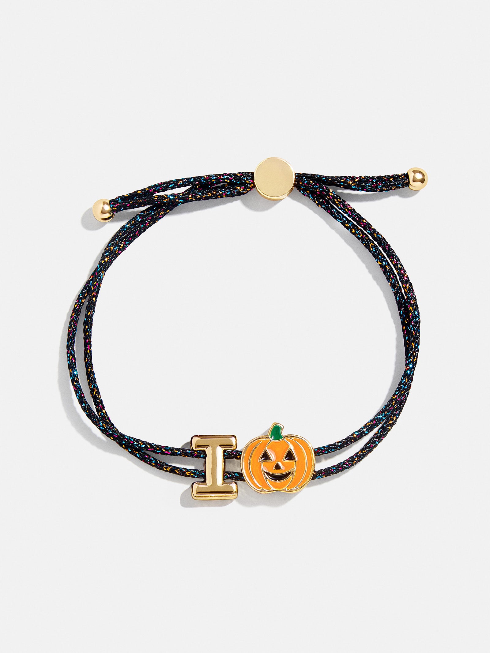 Ultimate Kids' Halloween Initial Bracelet - Festive Orange Pumpkin Charm