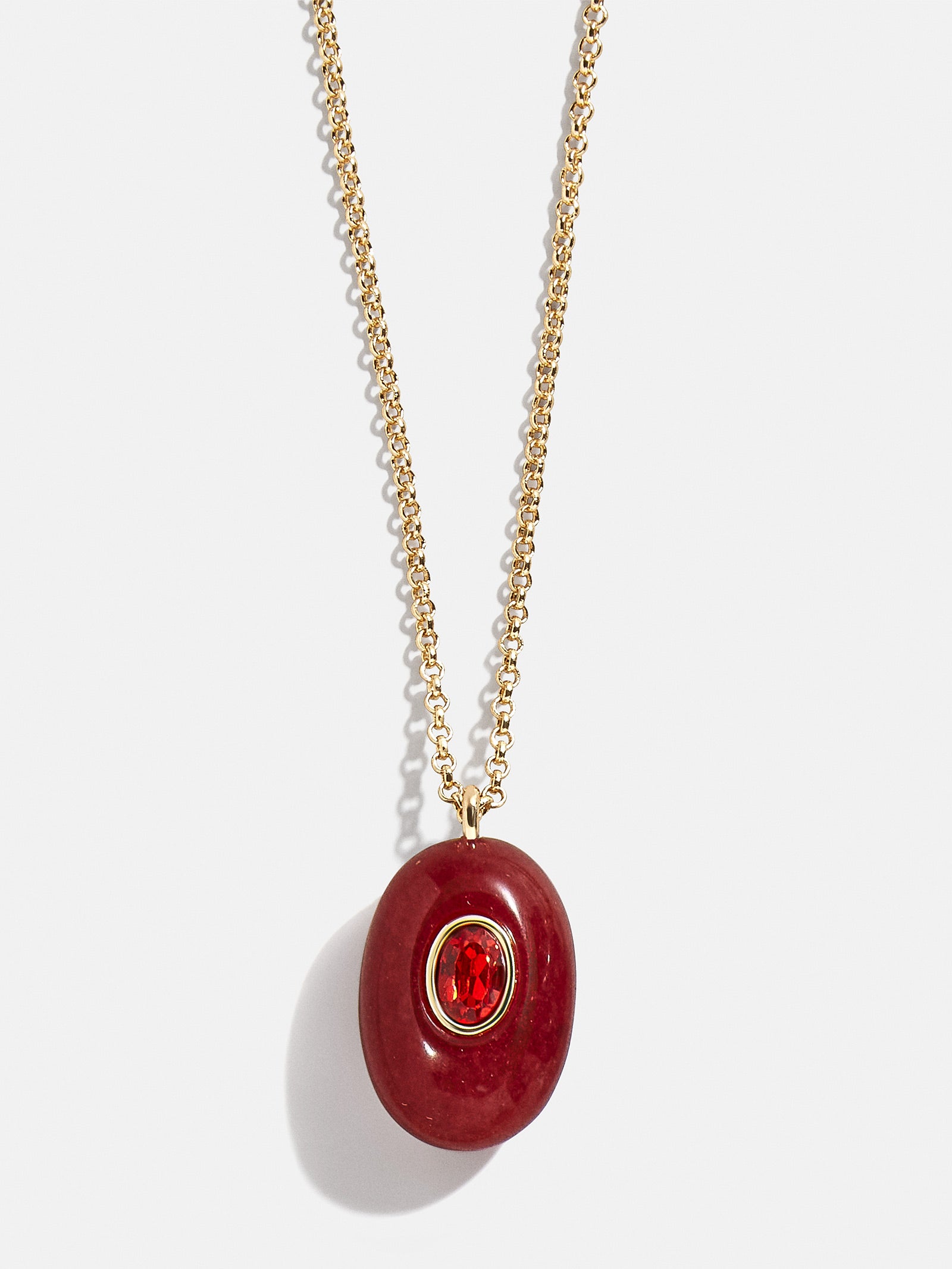 Premium Aura Semi-Precious Pendant Necklace - Red | Ultimate Style Upgrade