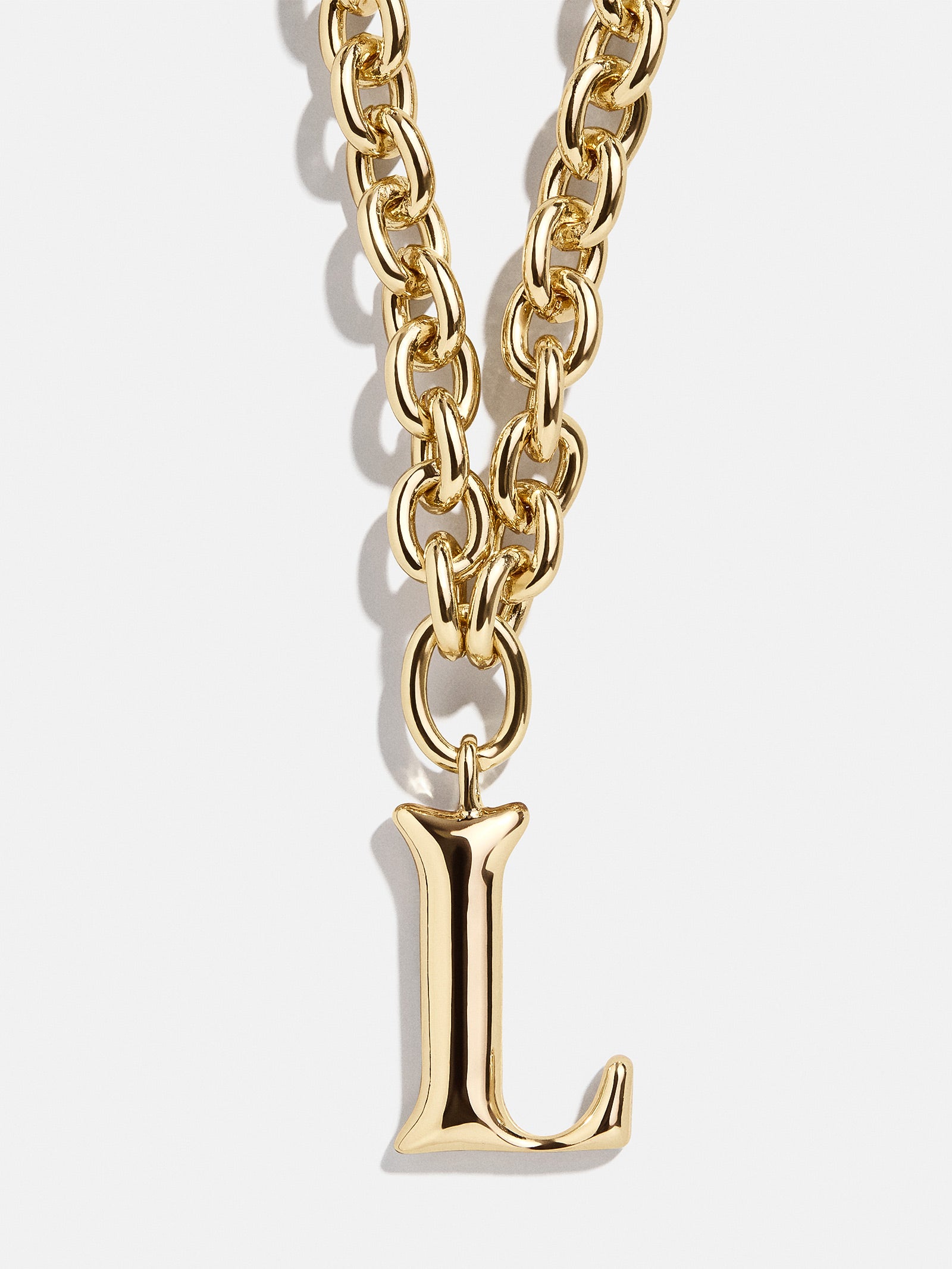 Premium Chunky Charm Initial Necklace - Gold