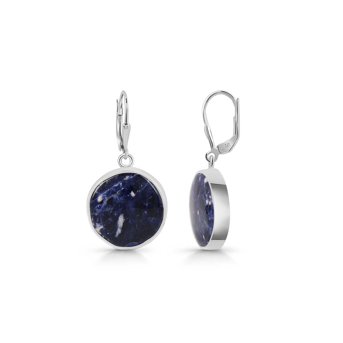 Premium Sodalite Statement Earrings - Elegant 925 Sterling Silver (SDL-E-23)