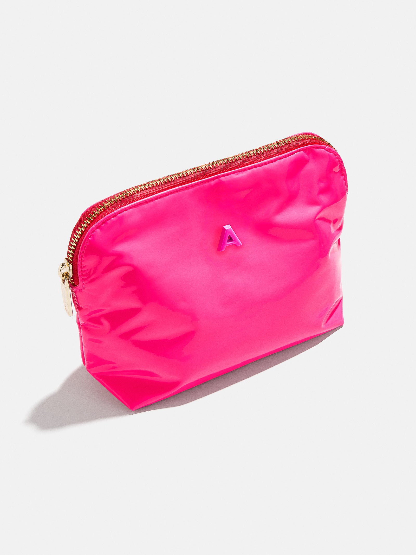 Premium Initial Zipper Pouch - Bold Hot Pink