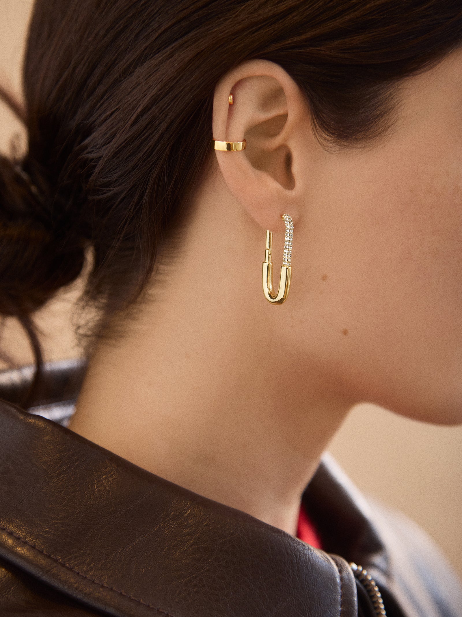 Premium Liza Hoop Earrings - Gold/Pavé, Ultimate Statement Piece