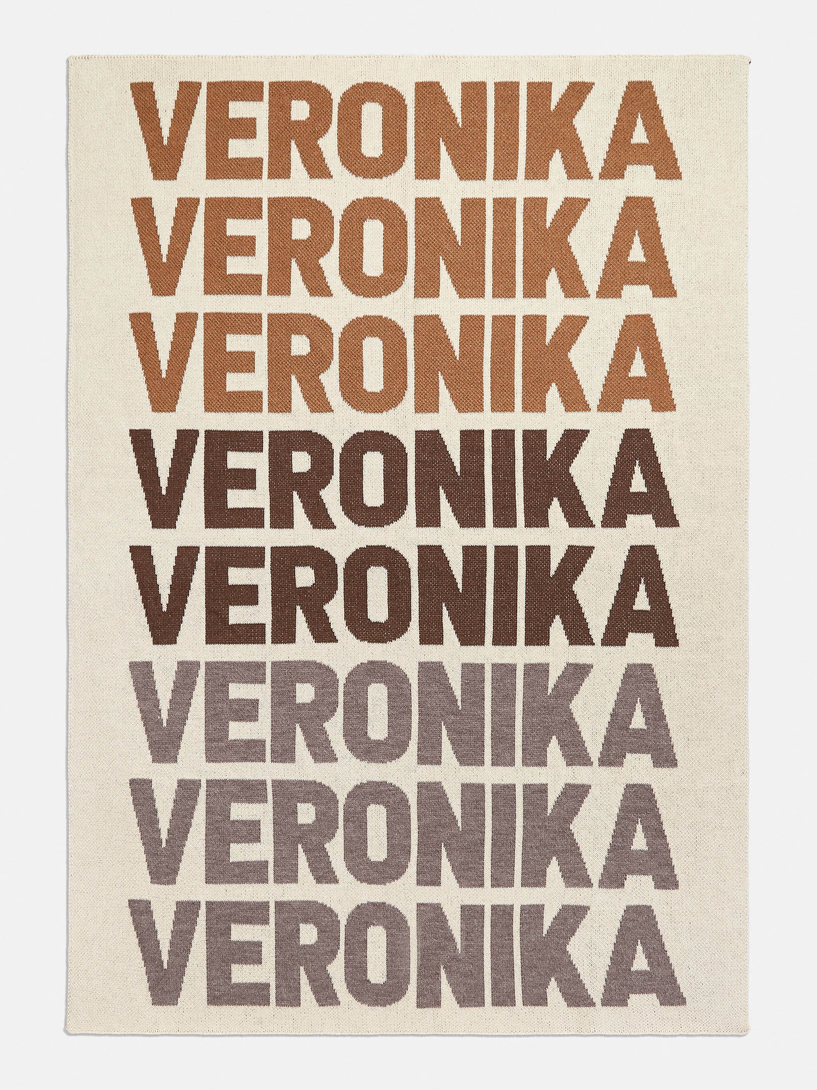 Premium Ombre Name Custom Blanket - Beige/Brown | Personalized Luxury